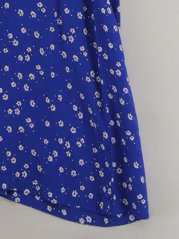 Faithfull The Brand Women's Jumpsuit S Blue Floral 100% Rayon Wide-Leg Jumpsuit - Image 4