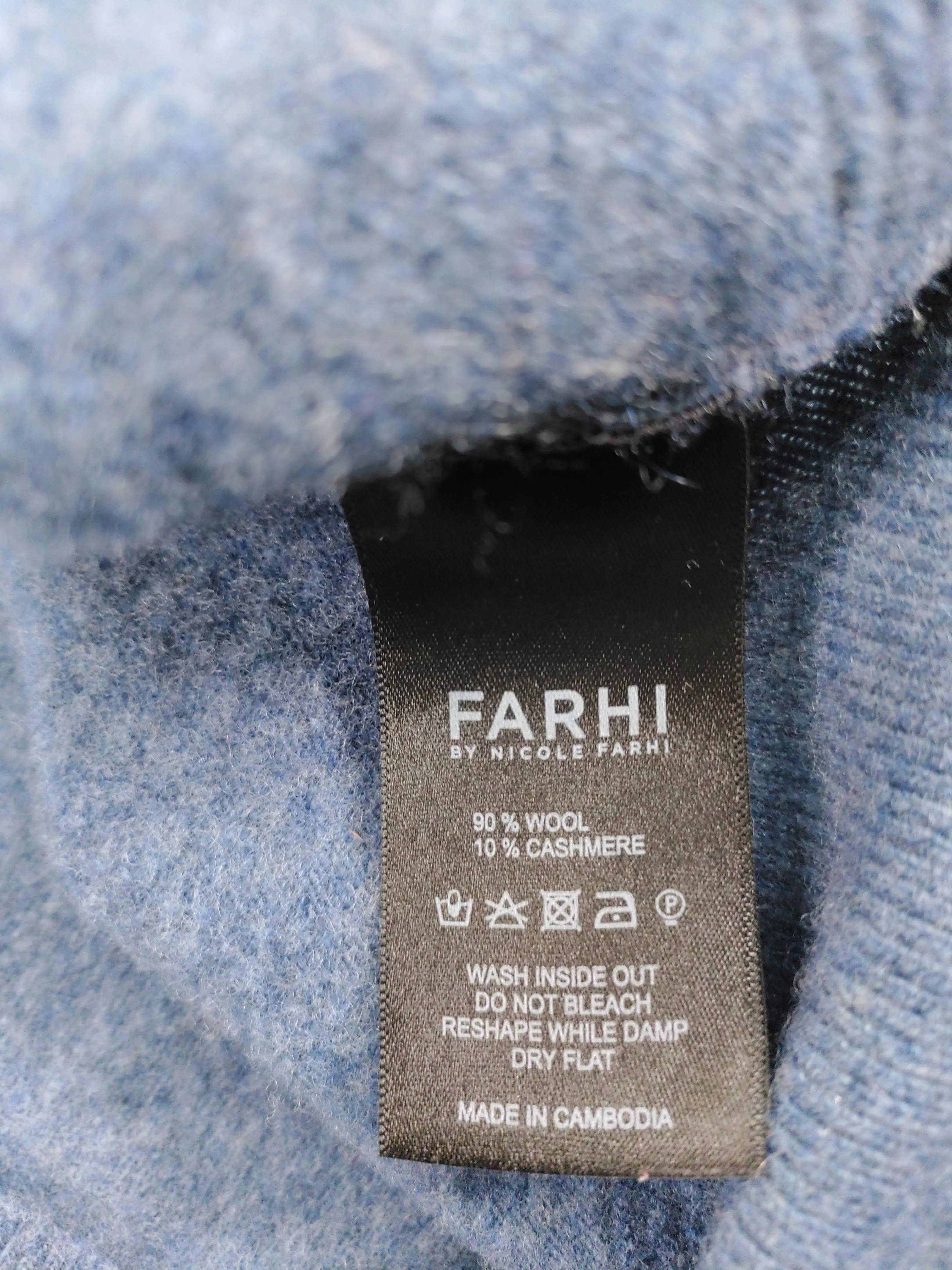 Farhi Men's Jumper L Blue Wool with Cashmere Collared Pullover - Image 8