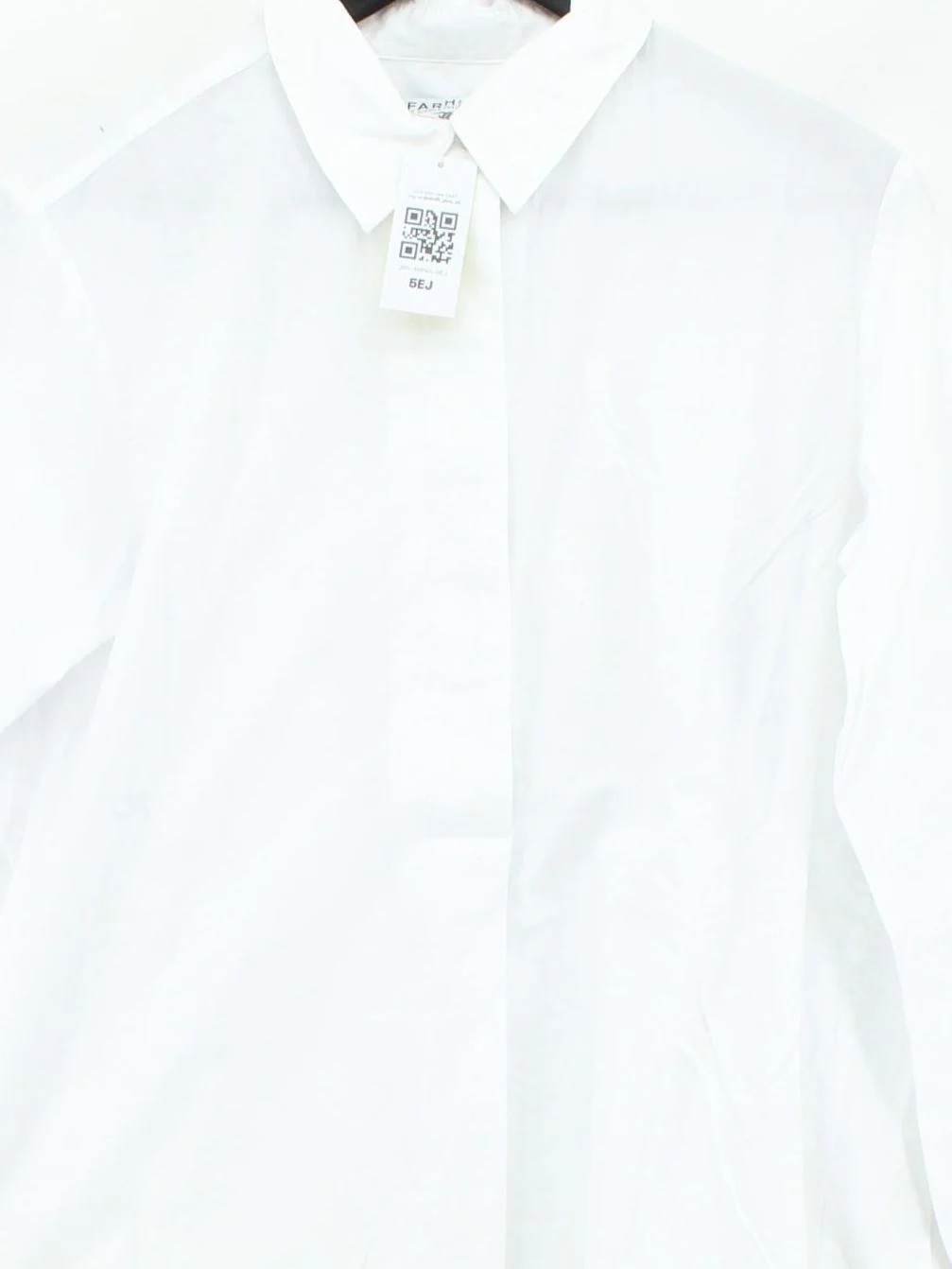 Farhi Women's Shirt L White 100% Cotton Long Sleeve Collared Basic - Image 3