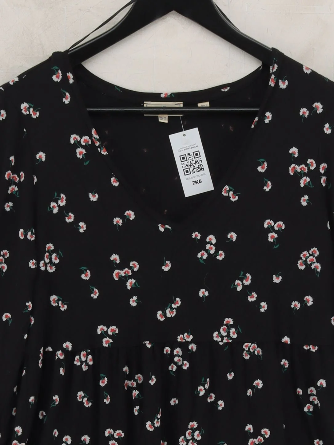 Fat Face A-Line Mini Dress UK14 in Black - Image 3