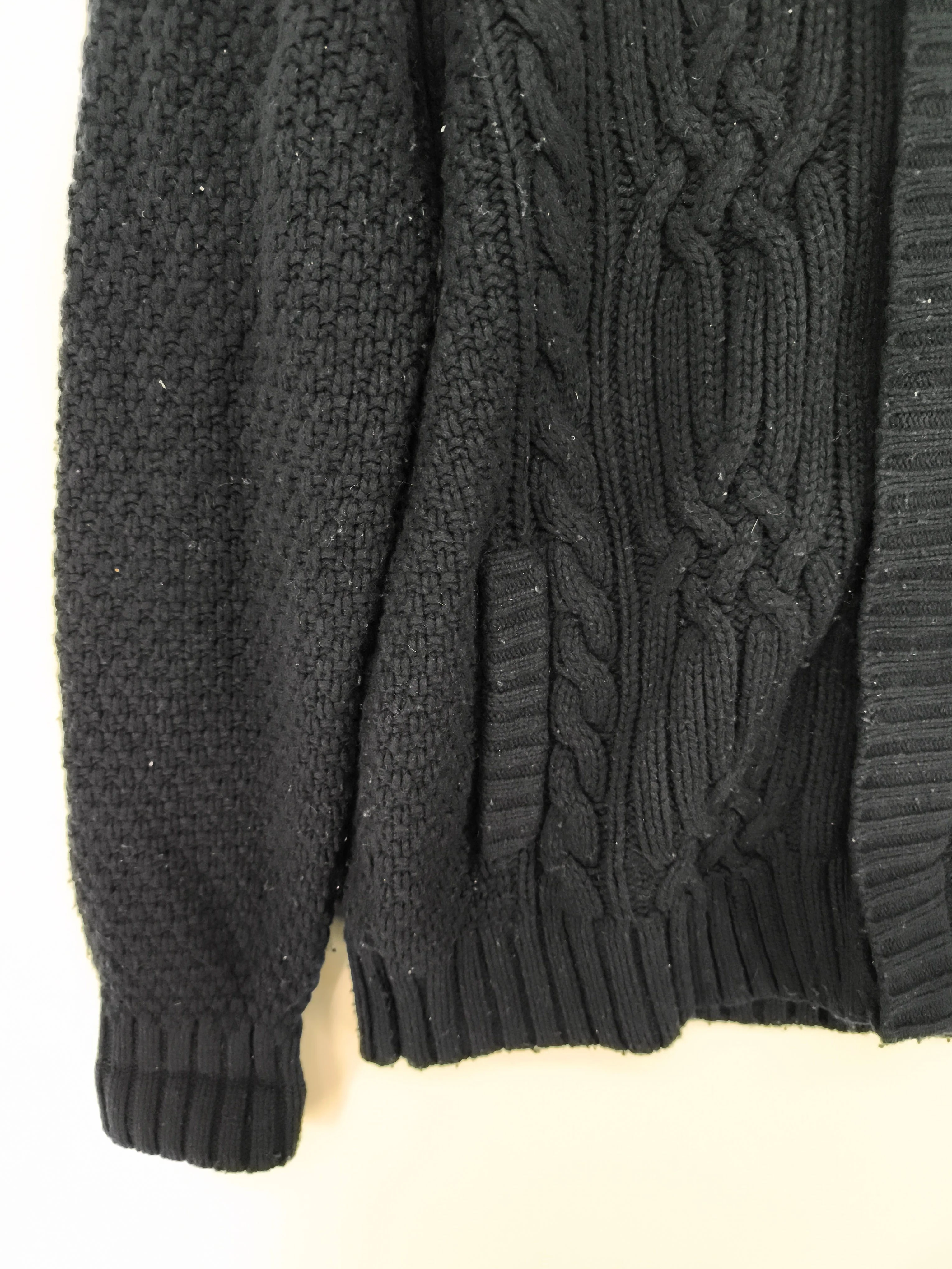 Fat Face Men's Cardigan L Black Wool with Nylon Collared Cardigan - Image 5