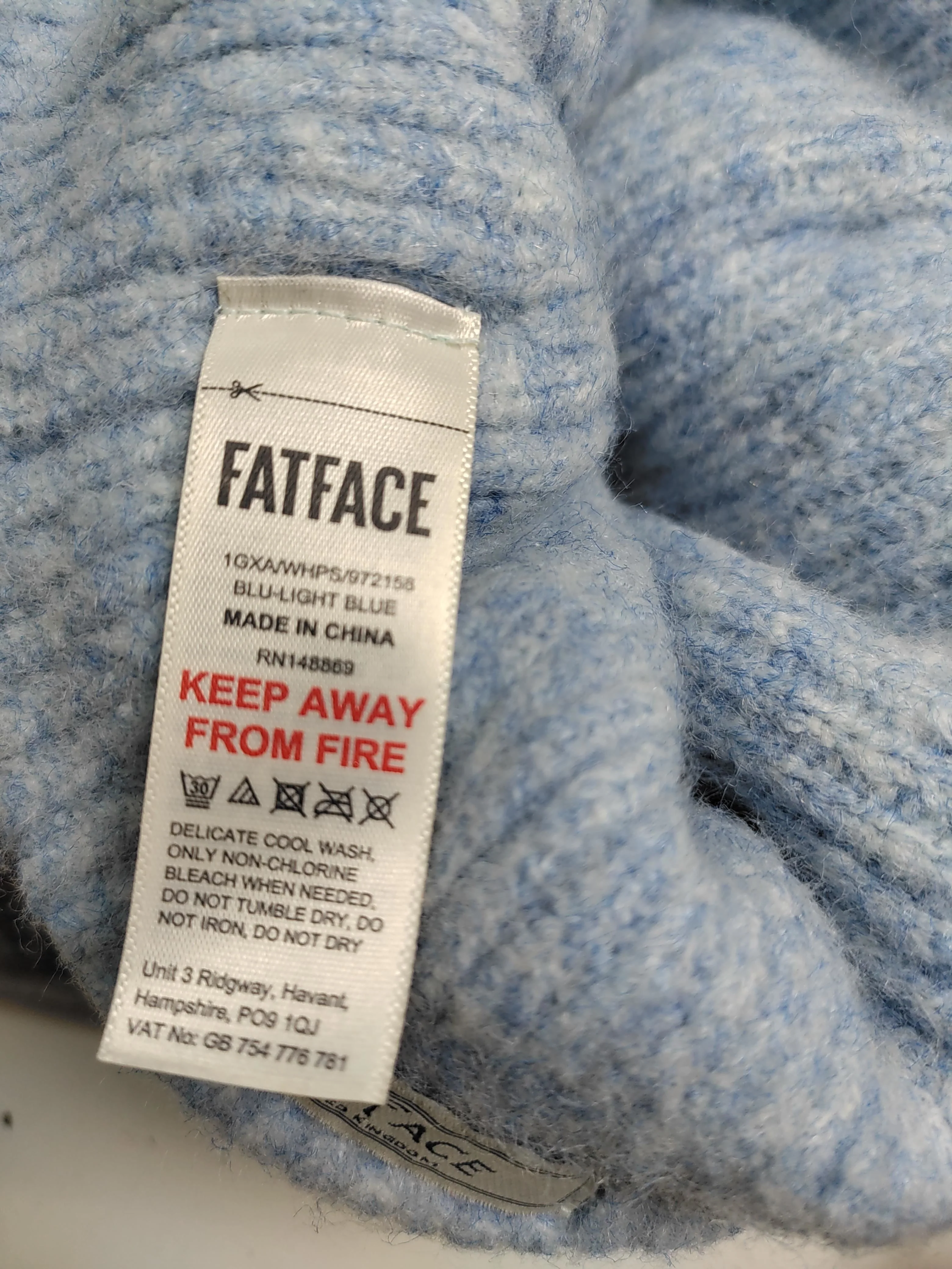 Fat Face Men's Hat L Blue 100% Other Beanie - Image 6