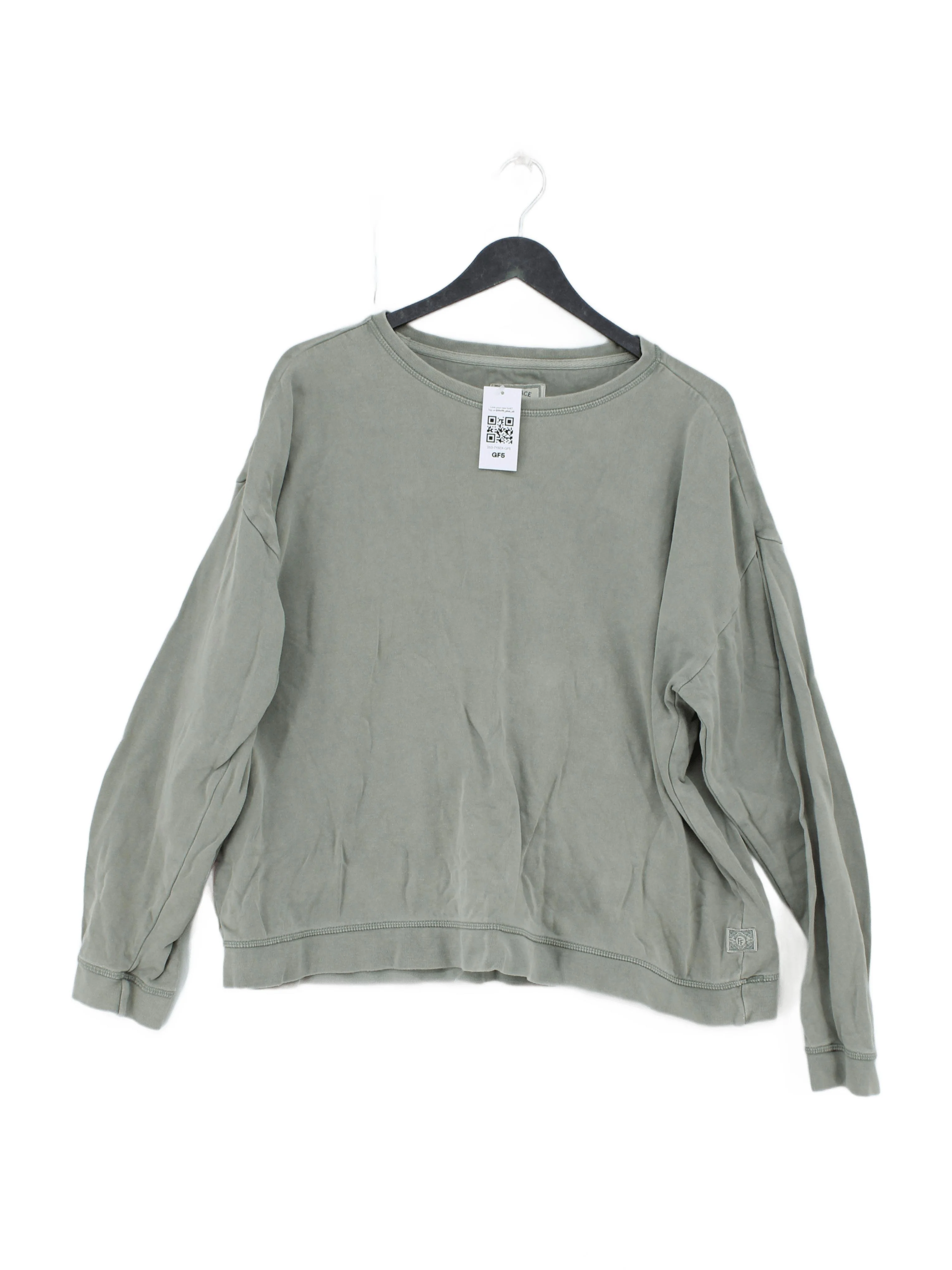 Fat Face Men's Hoodie L Green Cotton with Elastane Pullover