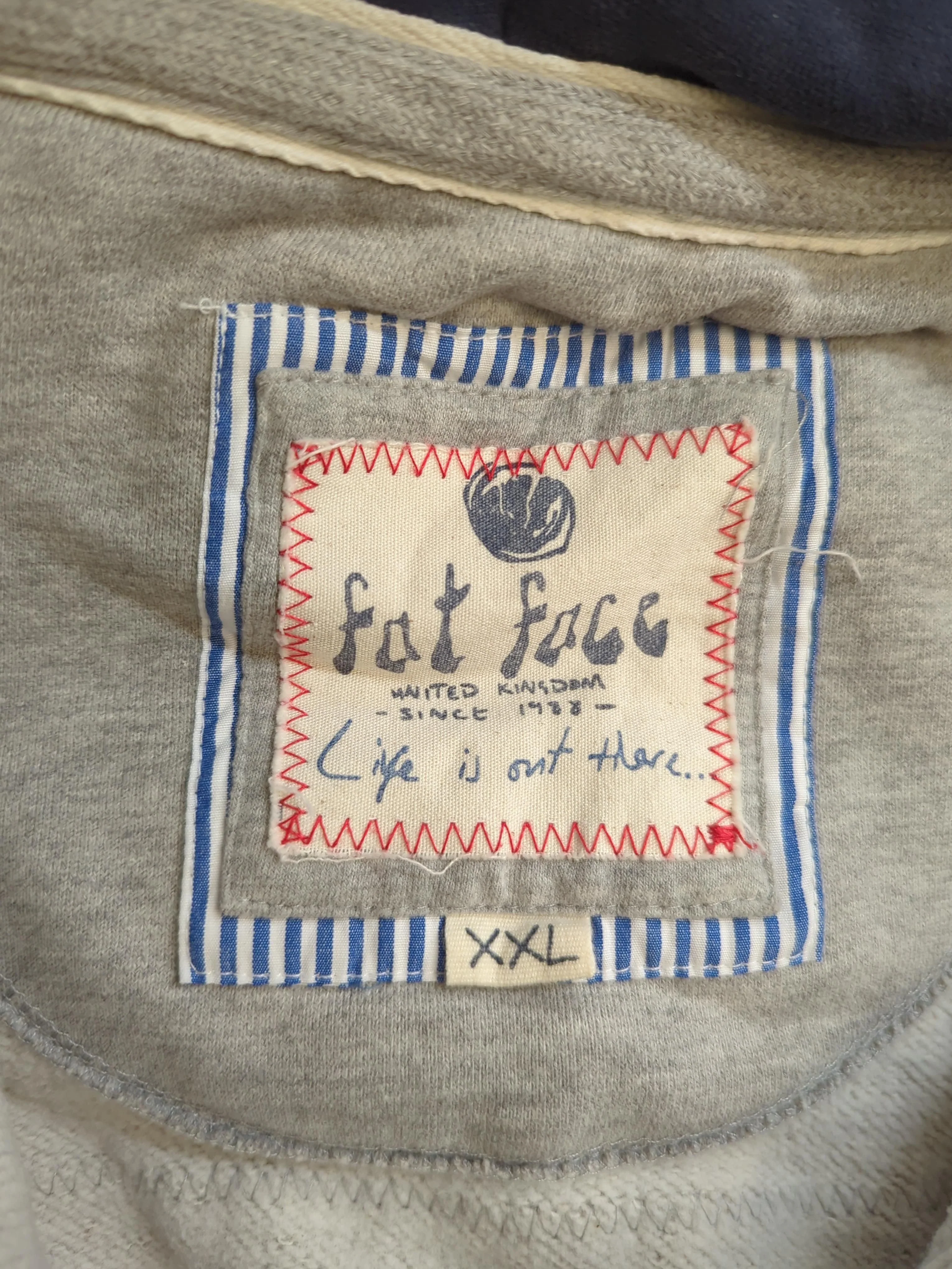 Fat Face Men's Hoodie XXL Grey Cotton with Polyester Pullover - Image 5