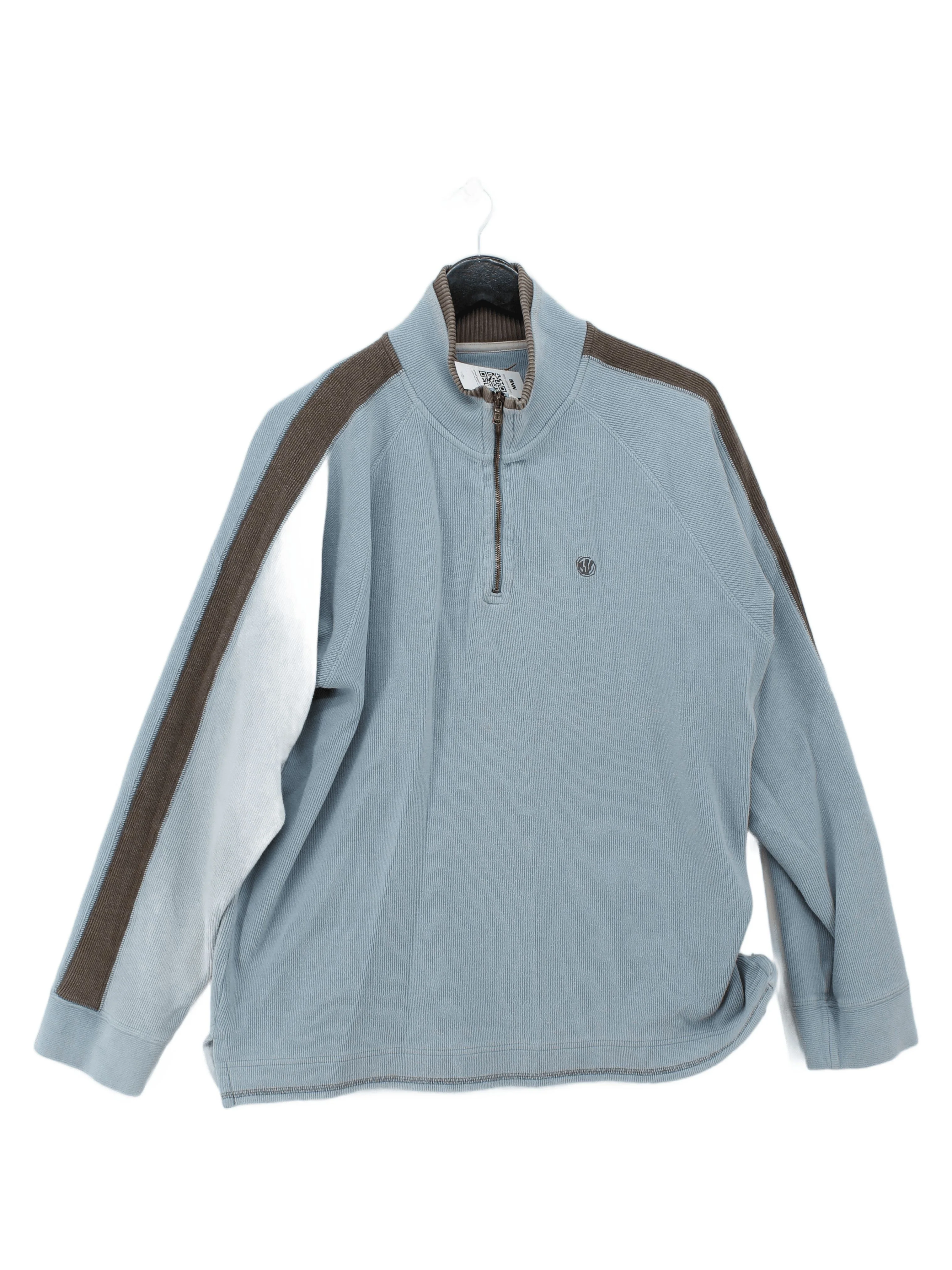 Fat Face Men's Jumper L Blue Cotton with Polyester, Polyamide, Elastane Pullover