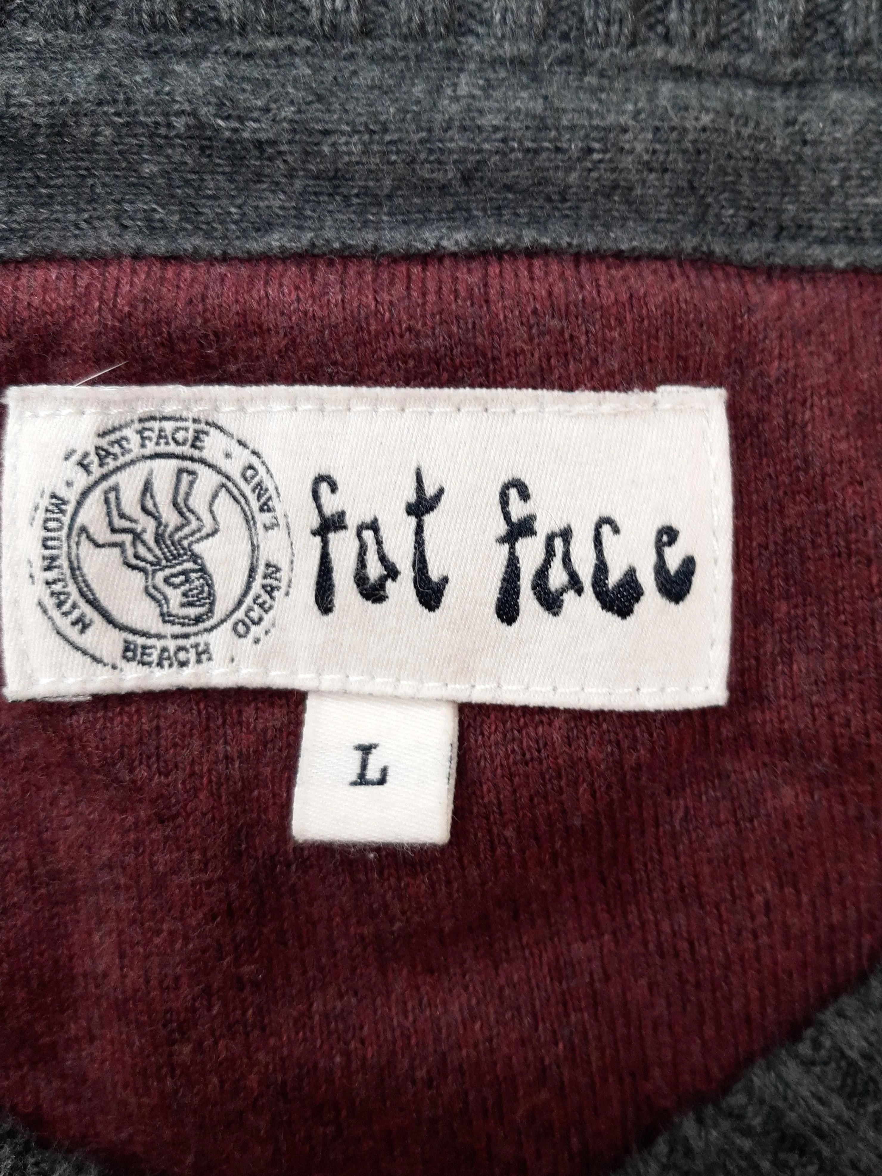 Fat Face Men's Jumper L Grey 100% Cotton V-Neck Pullover - Image 5