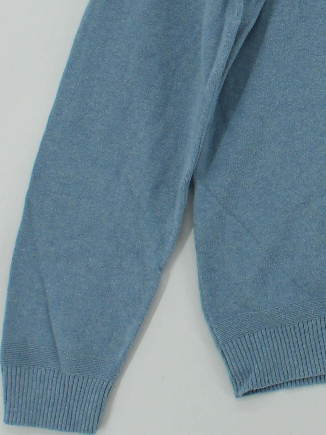 Fat Face Men's Jumper M Blue Cotton with Wool Mock Neck Pullover - Image 4