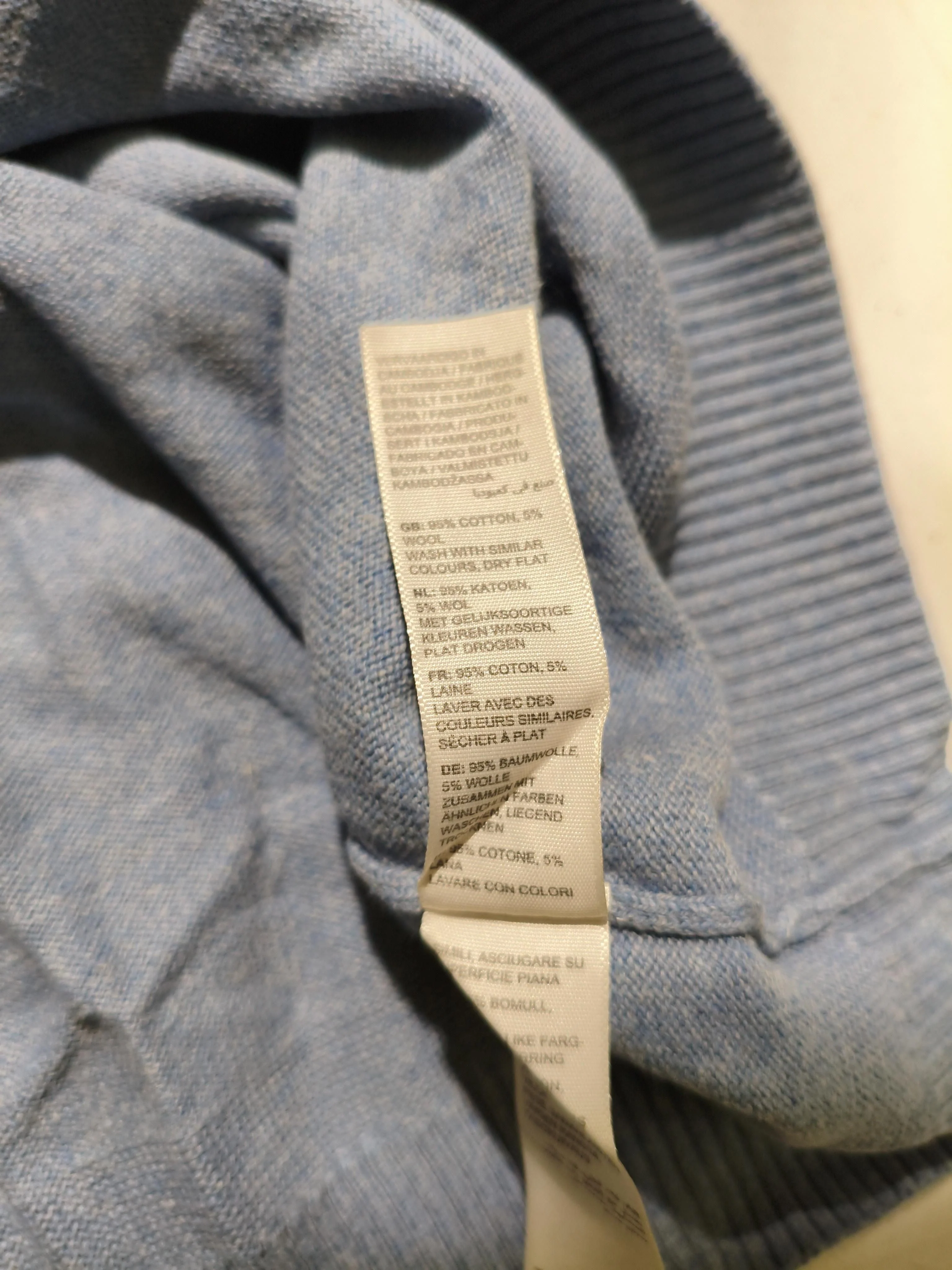 Fat Face Men's Jumper M Blue Cotton with Wool Mock Neck Pullover - Image 6