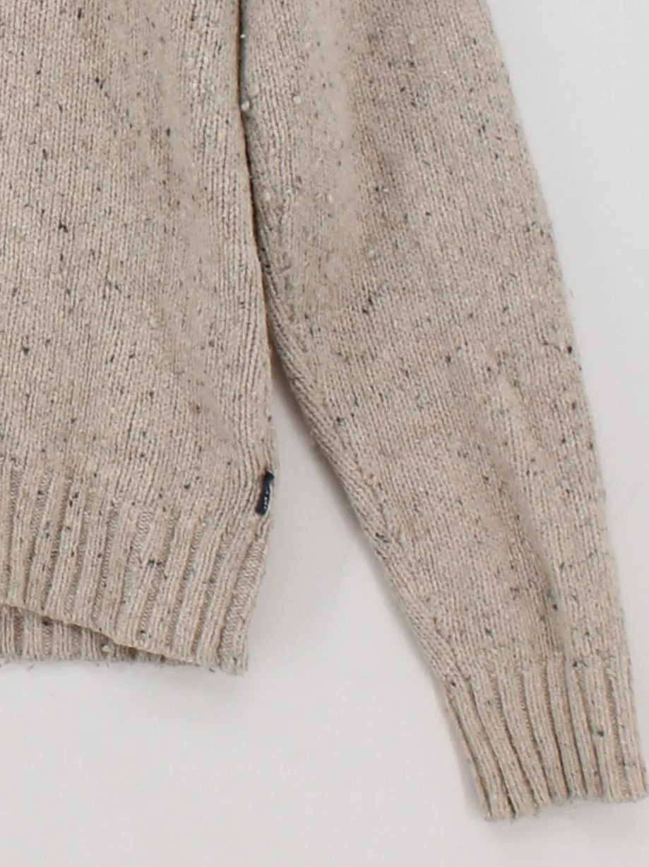 Fat Face Men's Jumper M Cream Cotton with Nylon, Wool Round Neck Pullover - Image 4