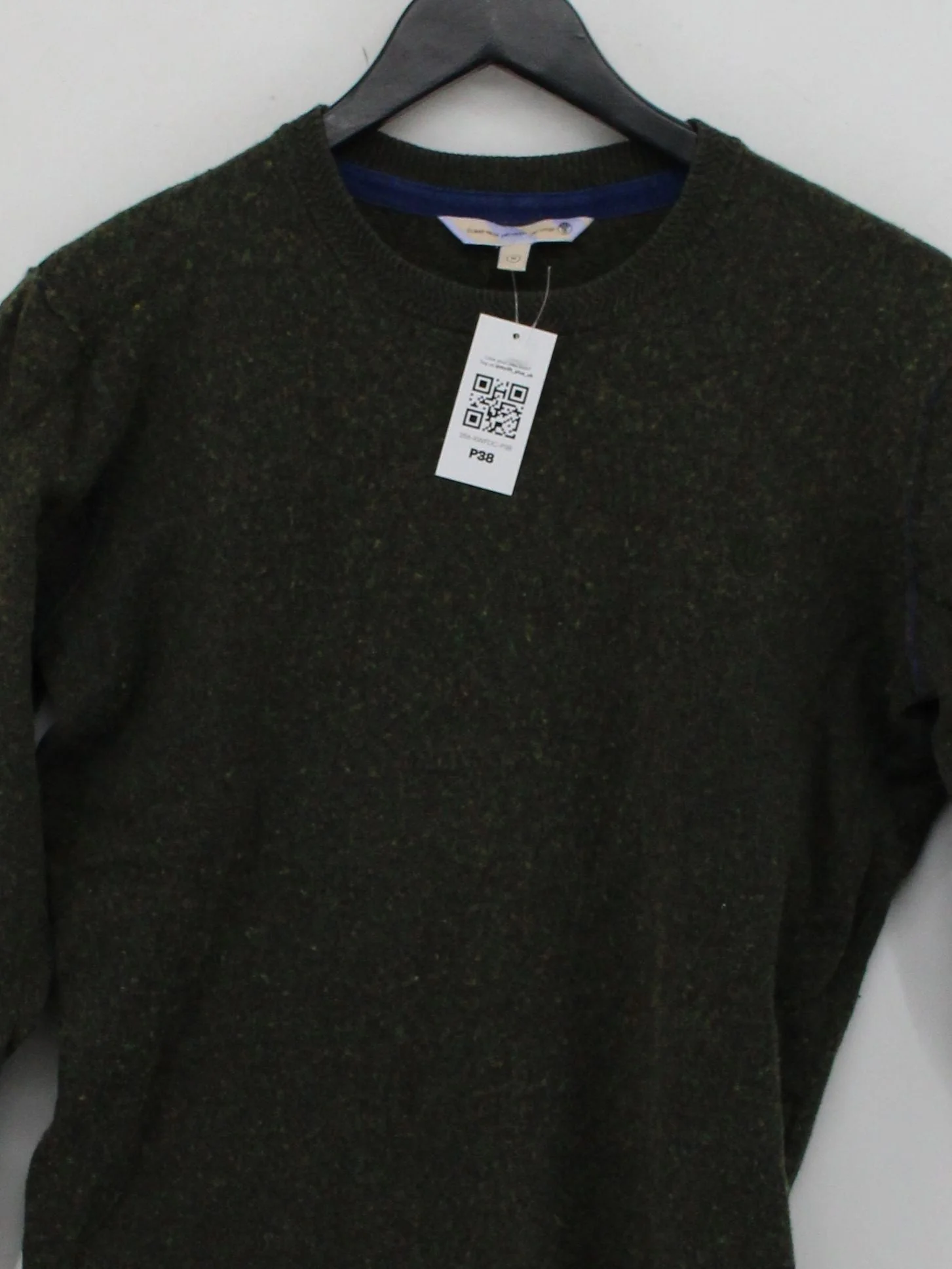 Fat Face Men's Jumper M Green Wool with Cotton Crew Neck Pullover - Image 3