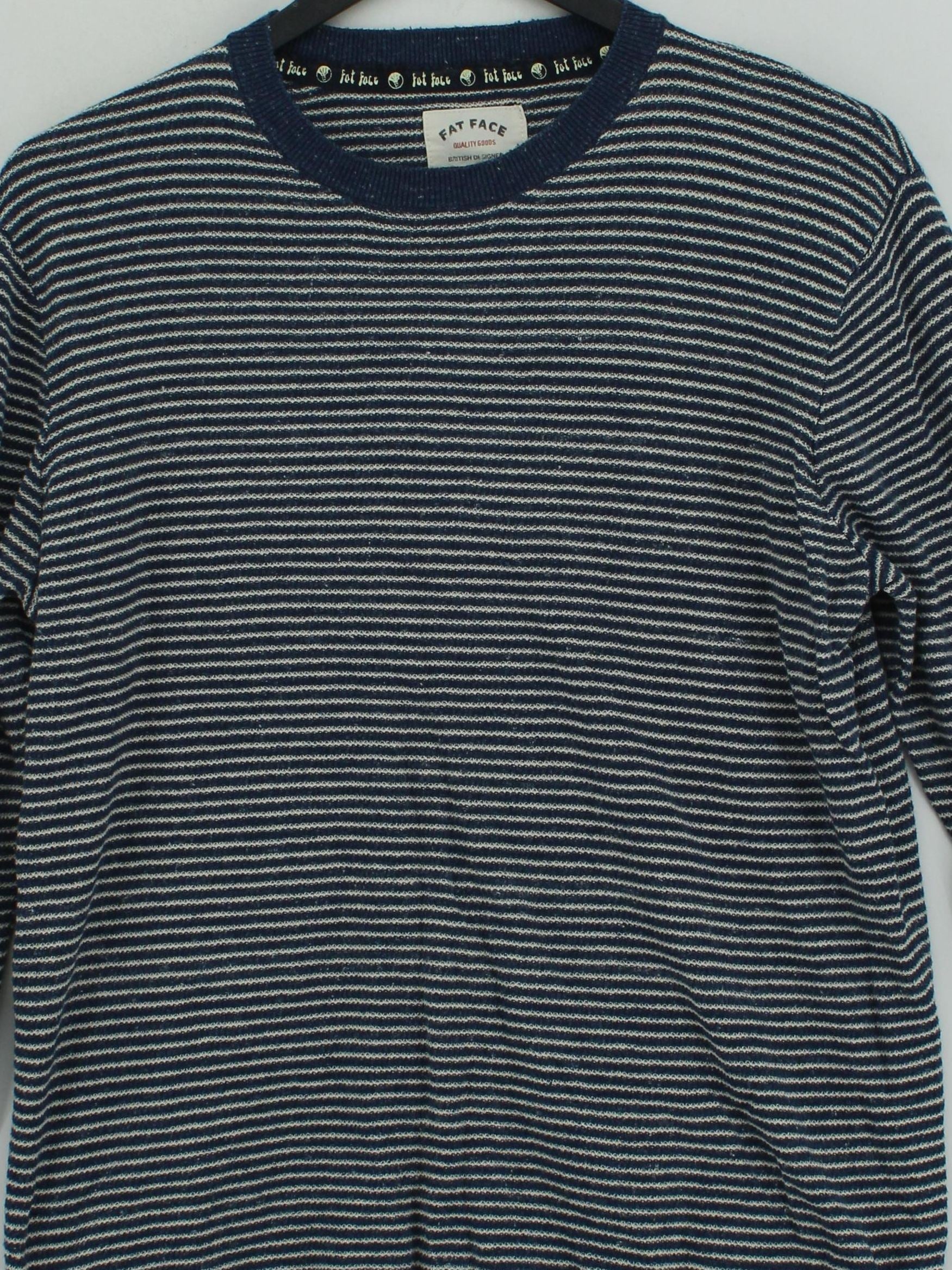 Fat Face Men's Jumper S Blue Striped 100% Other Crew Neck Pullover - Image 3