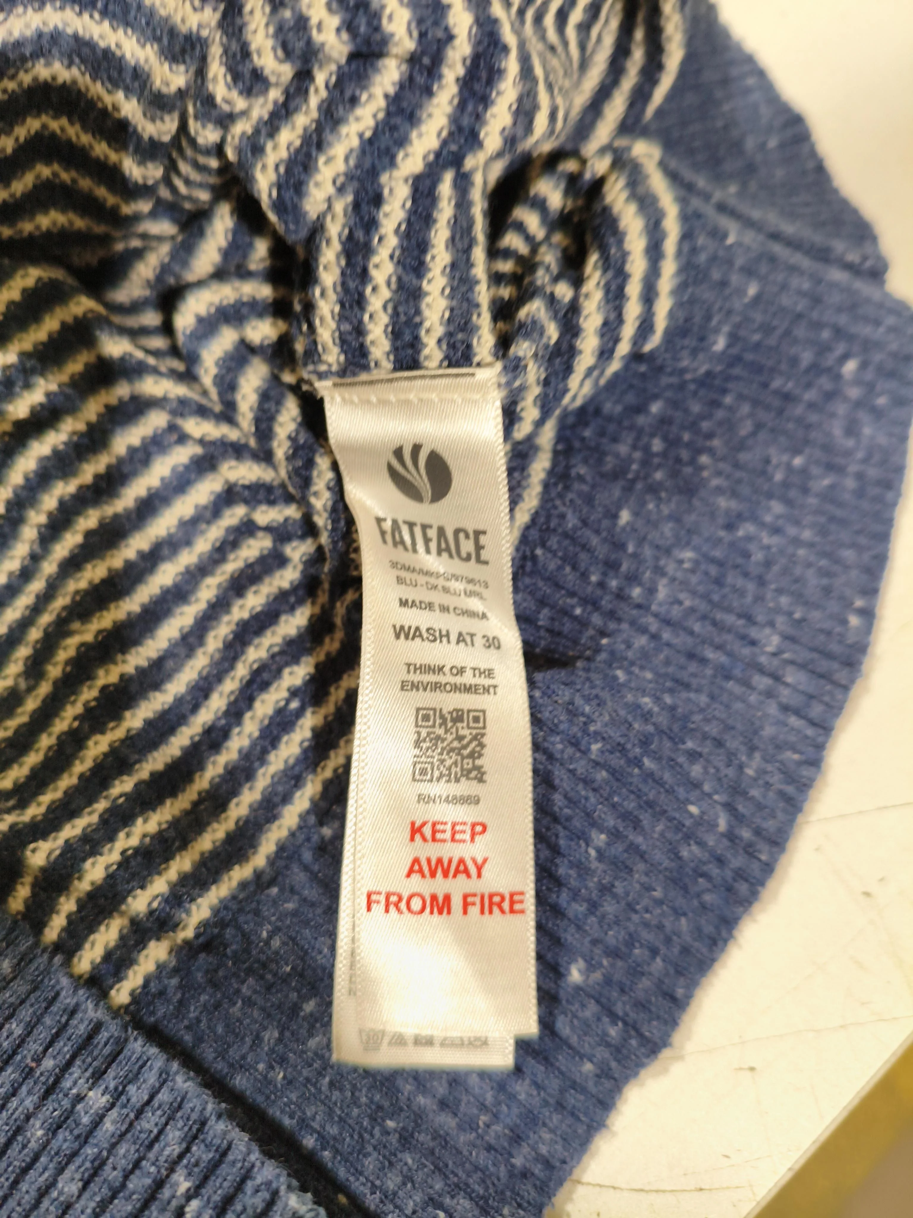 Fat Face Men's Jumper S Blue Striped 100% Other Crew Neck Pullover - Image 7