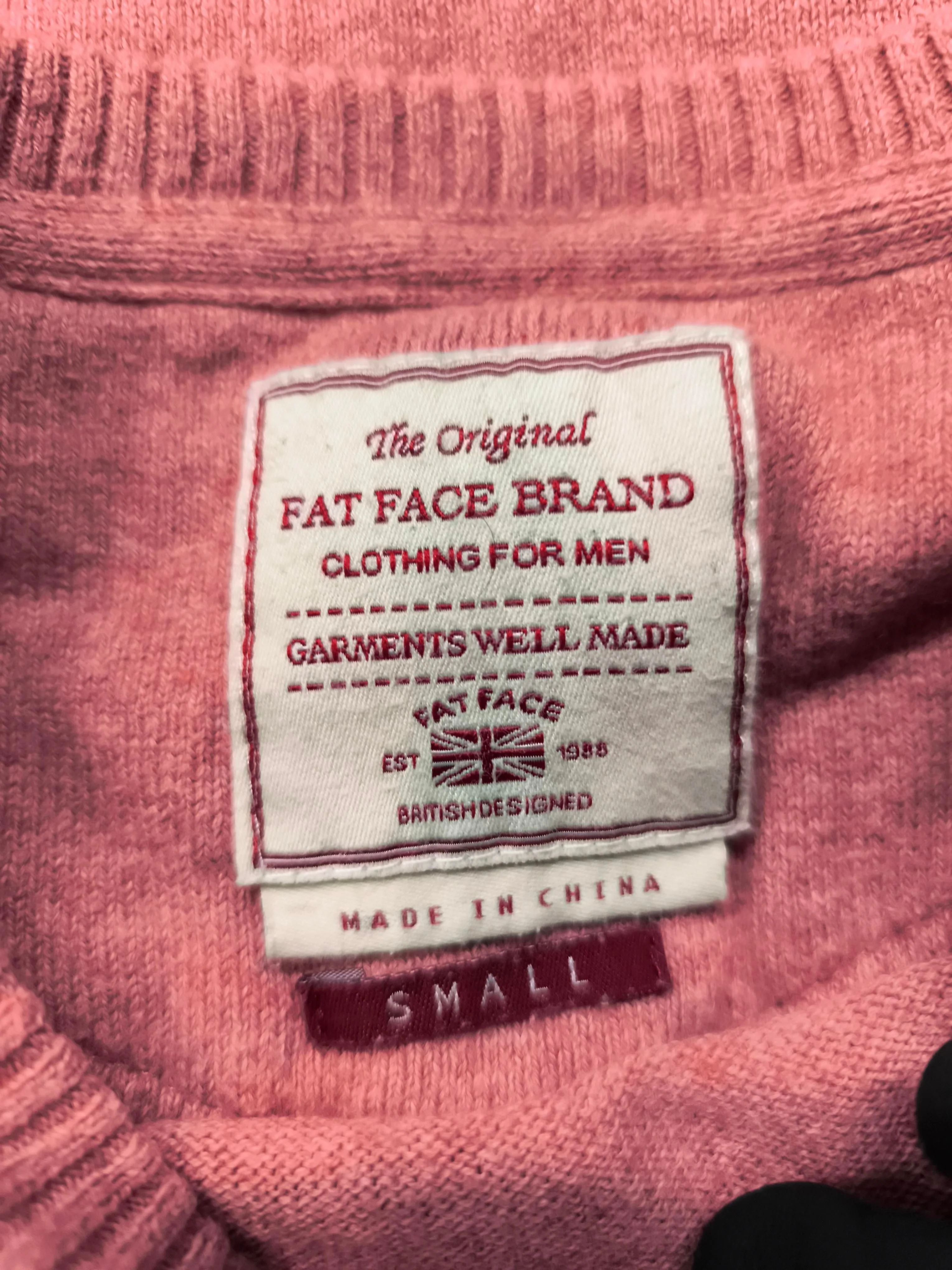 Fat Face Men's Jumper S Pink Cotton with Cashmere Round Neck Pullover - Image 5