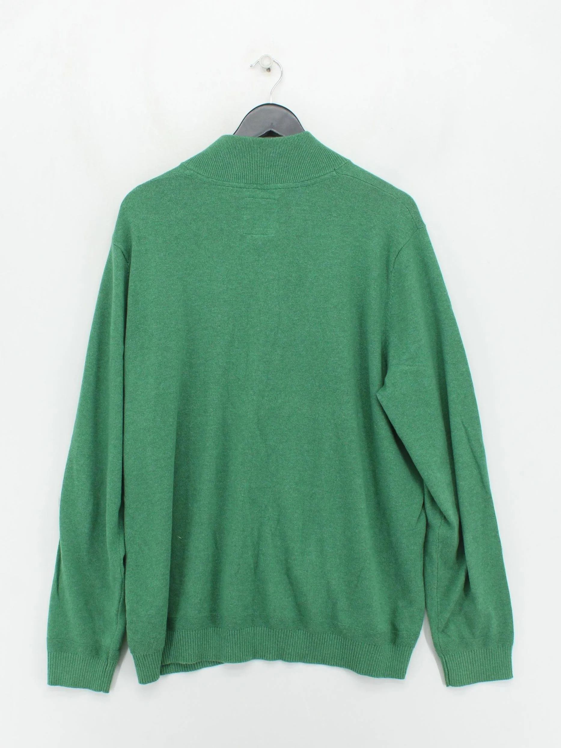 Fat Face Men's Jumper XXL Green Cotton with Wool Mock Neck Pullover - Image 2
