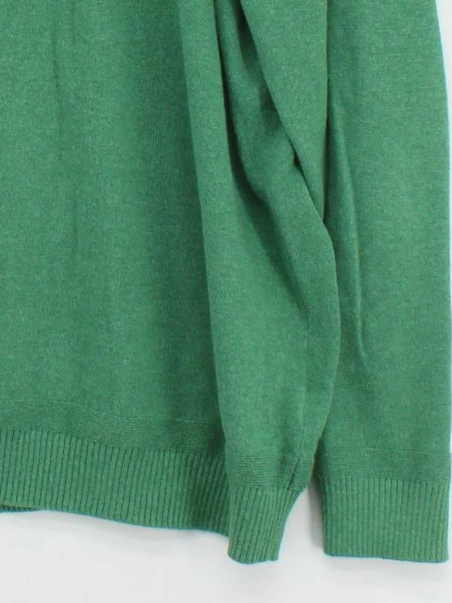 Fat Face Men's Jumper XXL Green Cotton with Wool Mock Neck Pullover - Image 4