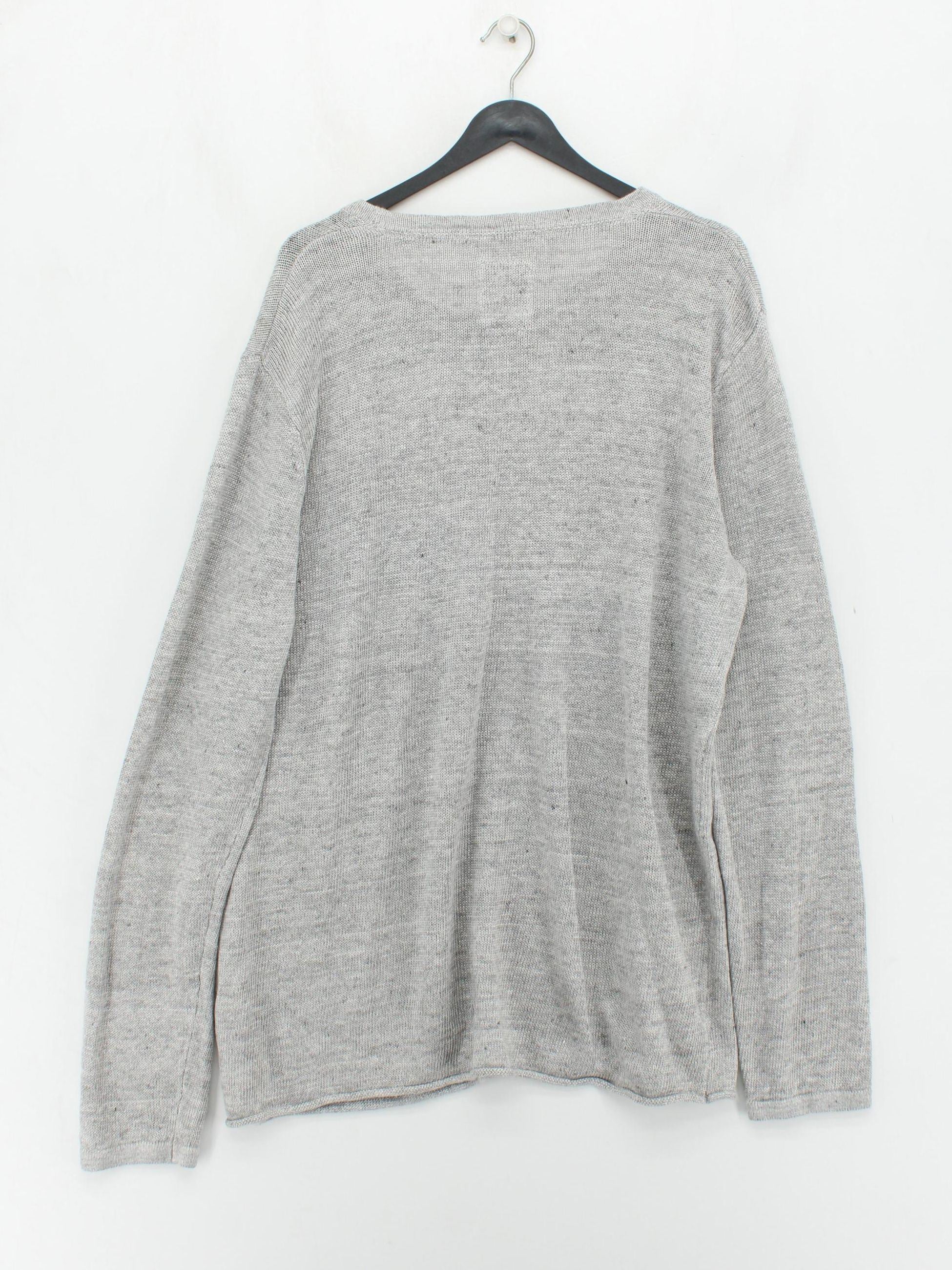 Fat Face Men's Jumper XXL Grey 100% Linen Round Neck Pullover - Image 2