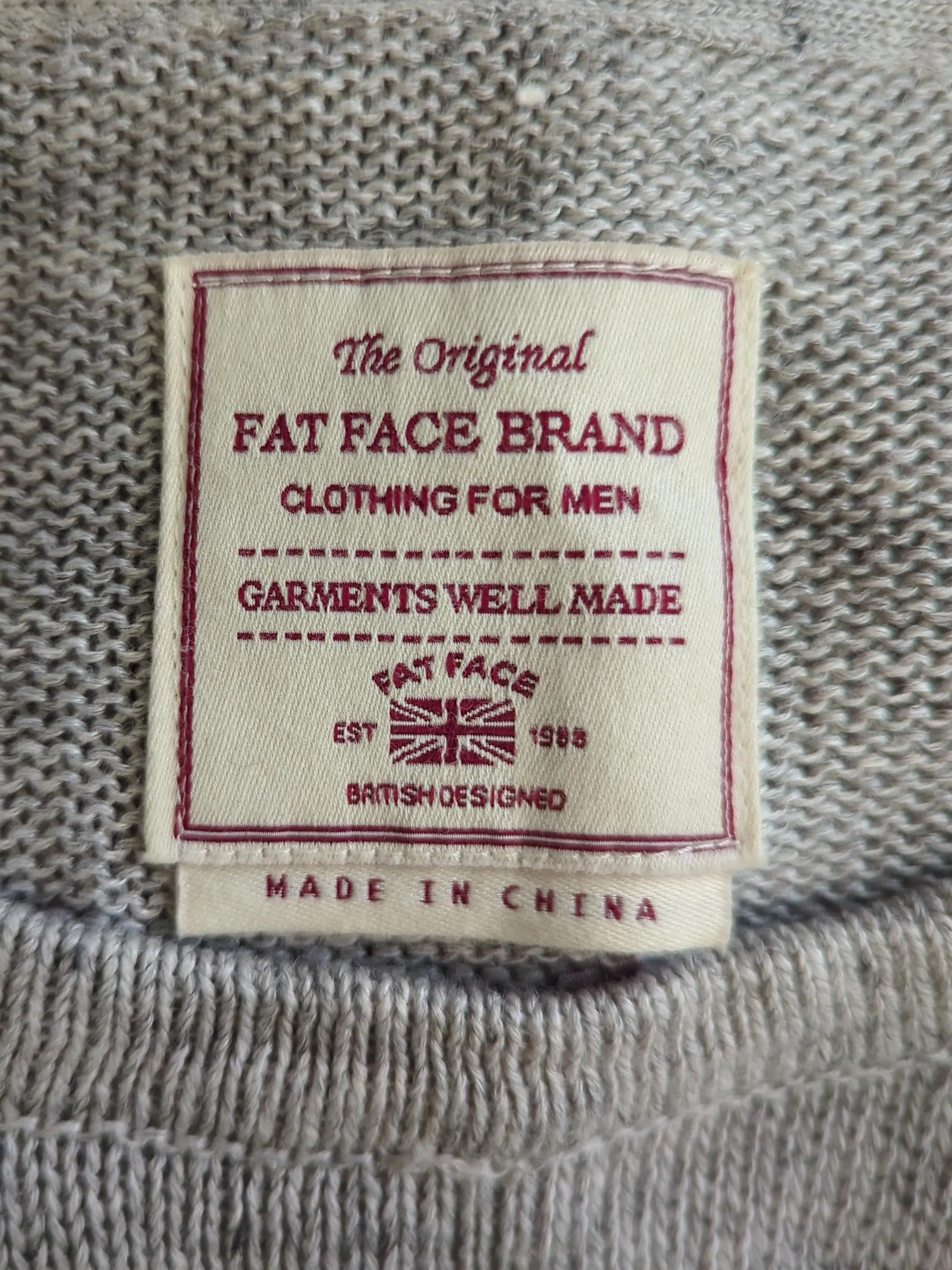 Fat Face Men's Jumper XXL Grey 100% Linen Round Neck Pullover - Image 5