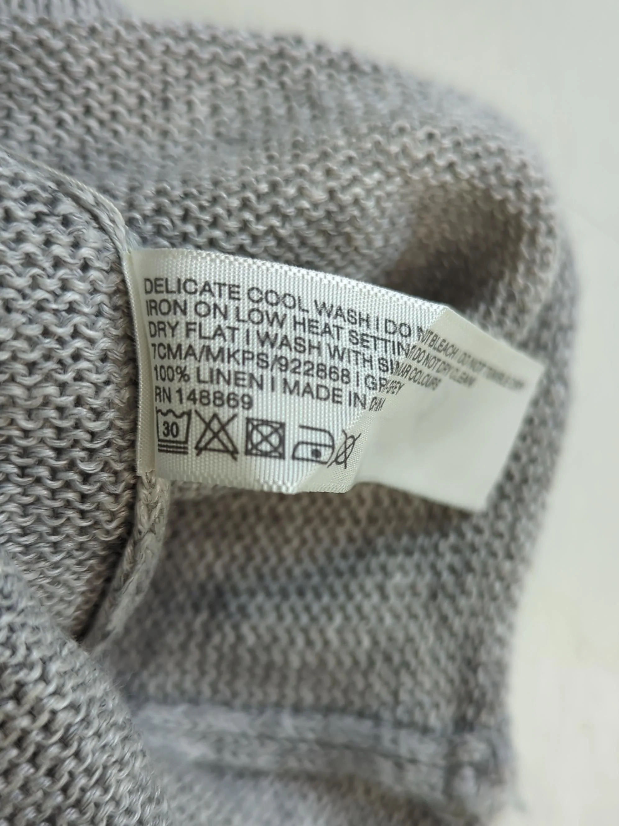 Fat Face Men's Jumper XXL Grey 100% Linen Round Neck Pullover - Image 6