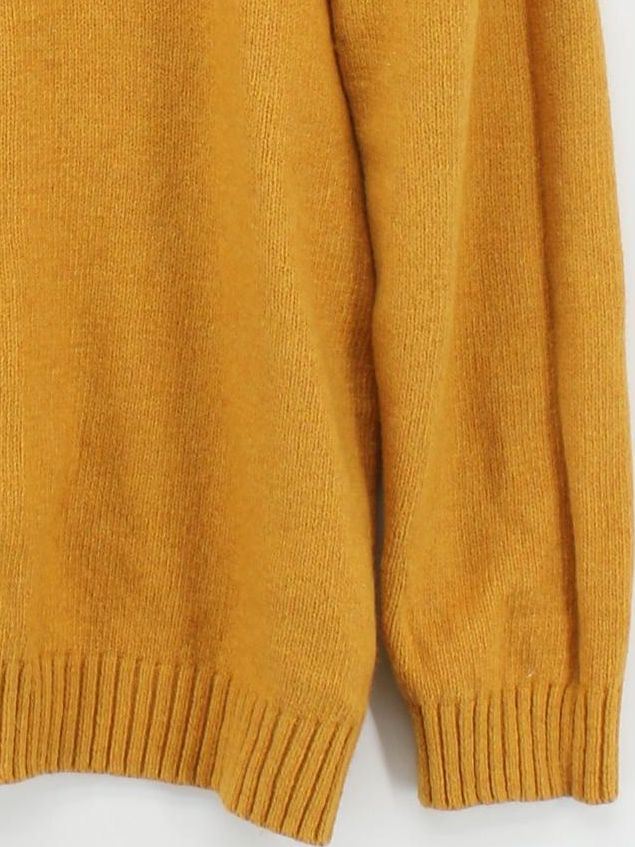 Fat Face Men's Jumper XXL Yellow Cotton with Nylon, Wool Crew Neck Pullover - Image 4