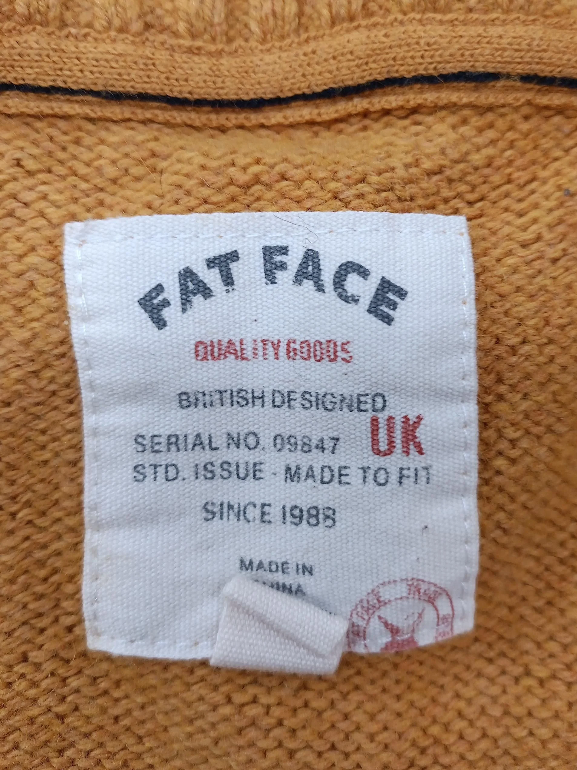 Fat Face Men's Jumper XXL Yellow Cotton with Nylon, Wool Crew Neck Pullover - Image 5