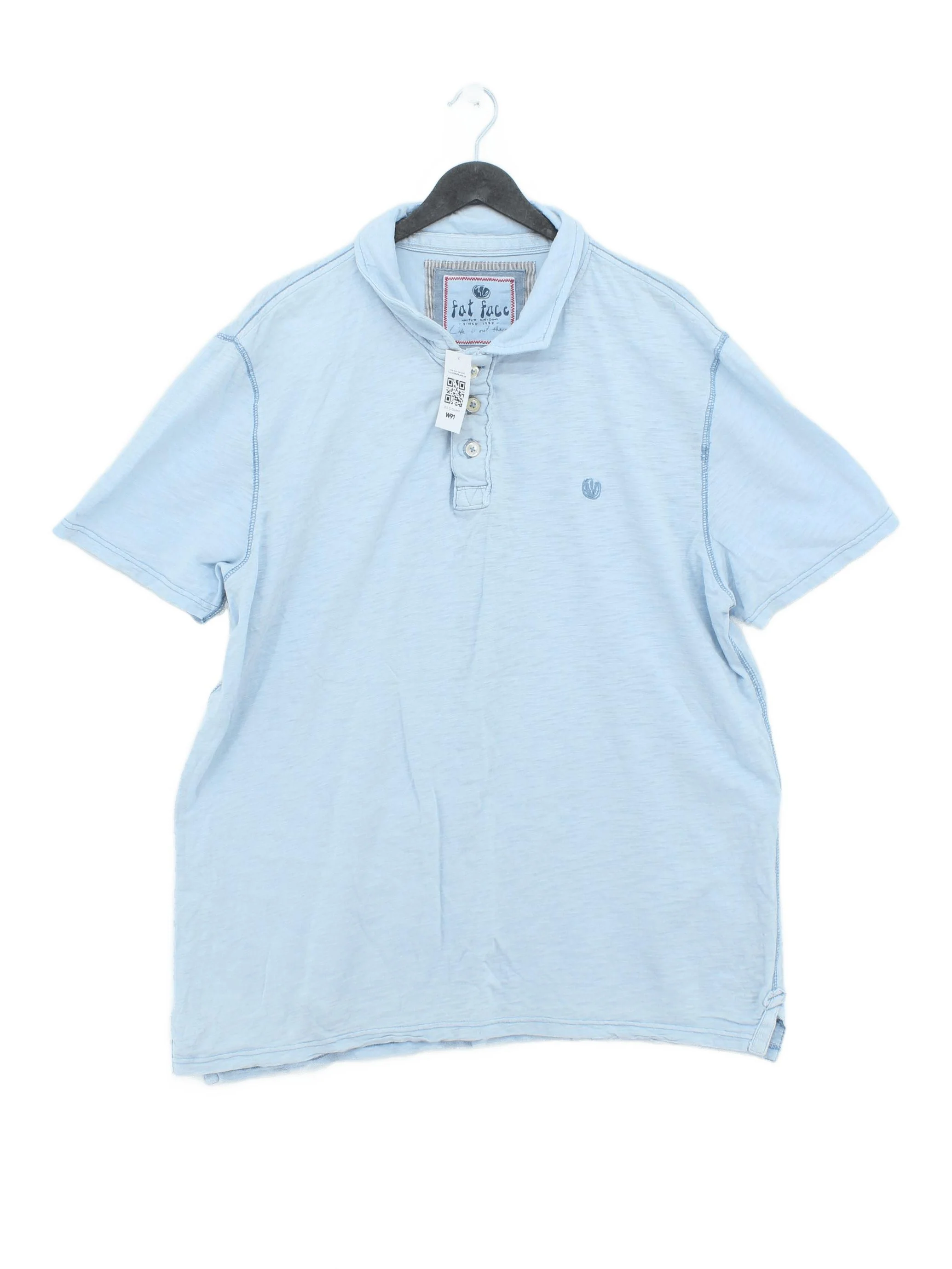 Fat Face Men's Polo XL Blue 100% Cotton Basic