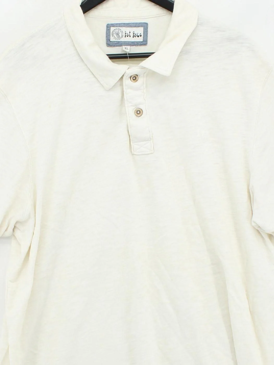Fat Face Men's Polo XL Cream 100% Cotton Basic - Image 3