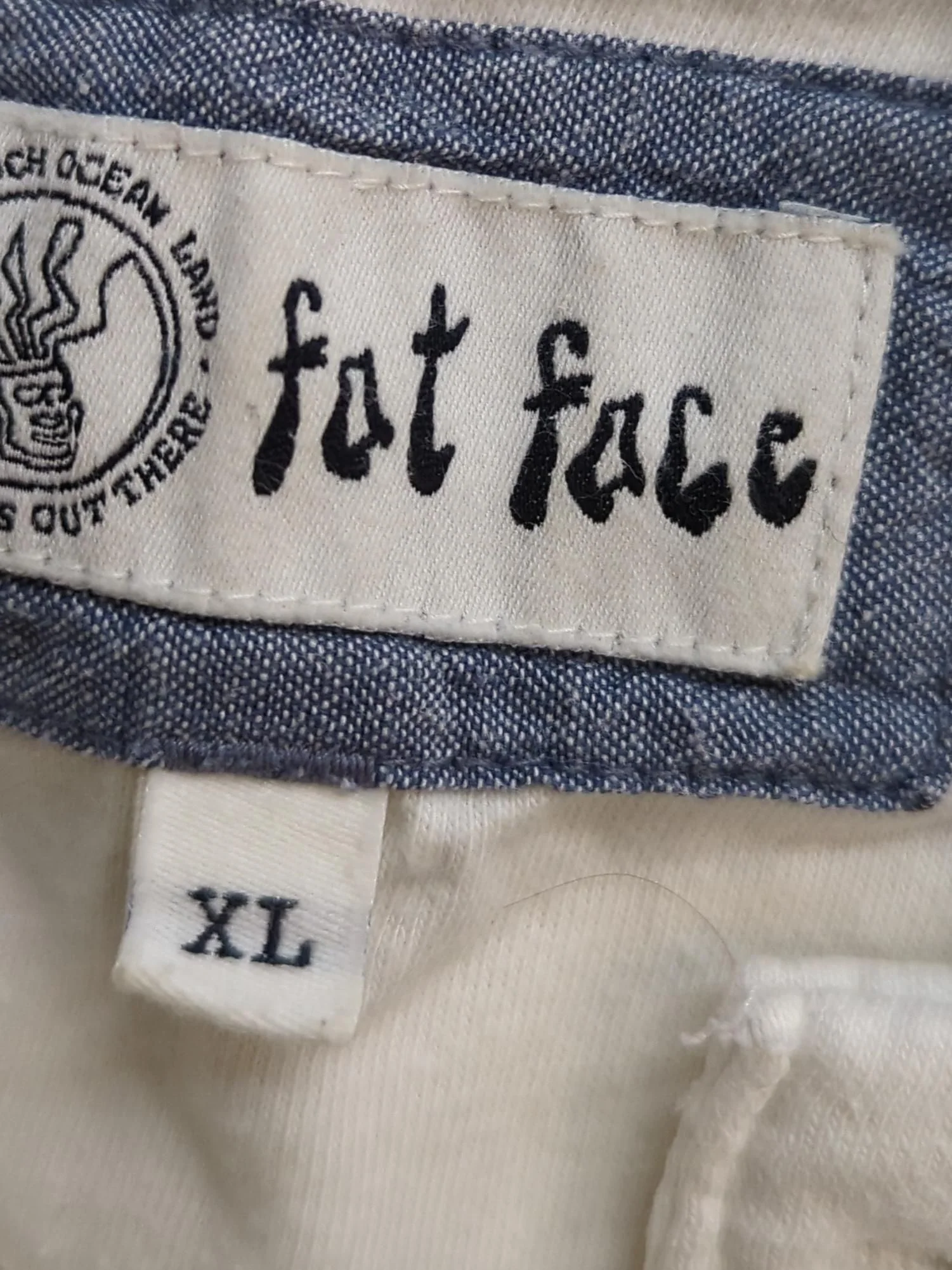 Fat Face Men's Polo XL Cream 100% Cotton Basic - Image 5