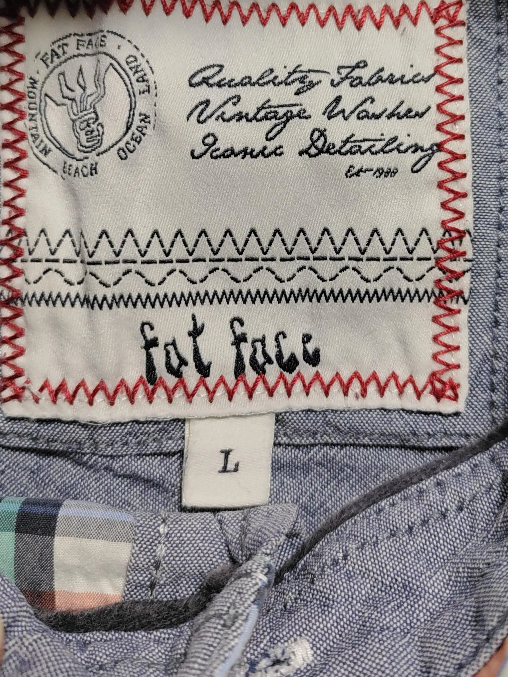Fat Face Men's Shirt L Multi Checkered 100% Cotton Basic - Image 5