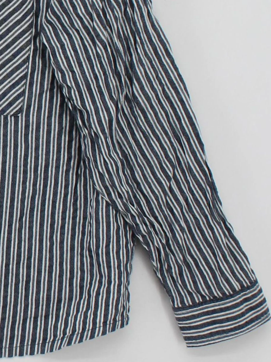 Fat Face Men's Shirt M Blue Striped Cotton with Viscose, Lyocell Modal Basic - Image 4