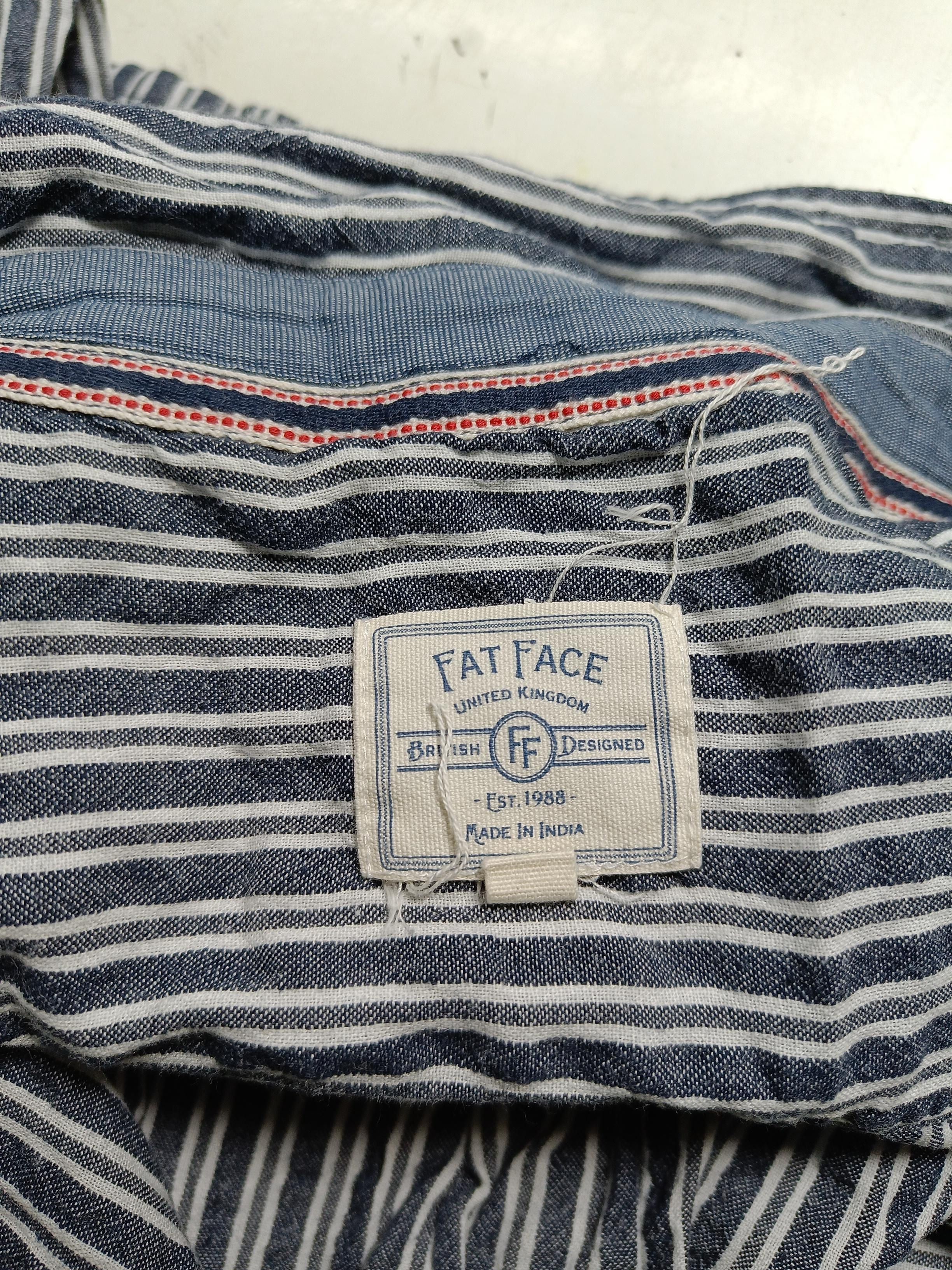 Fat Face Men's Shirt M Blue Striped Cotton with Viscose, Lyocell Modal Basic - Image 5