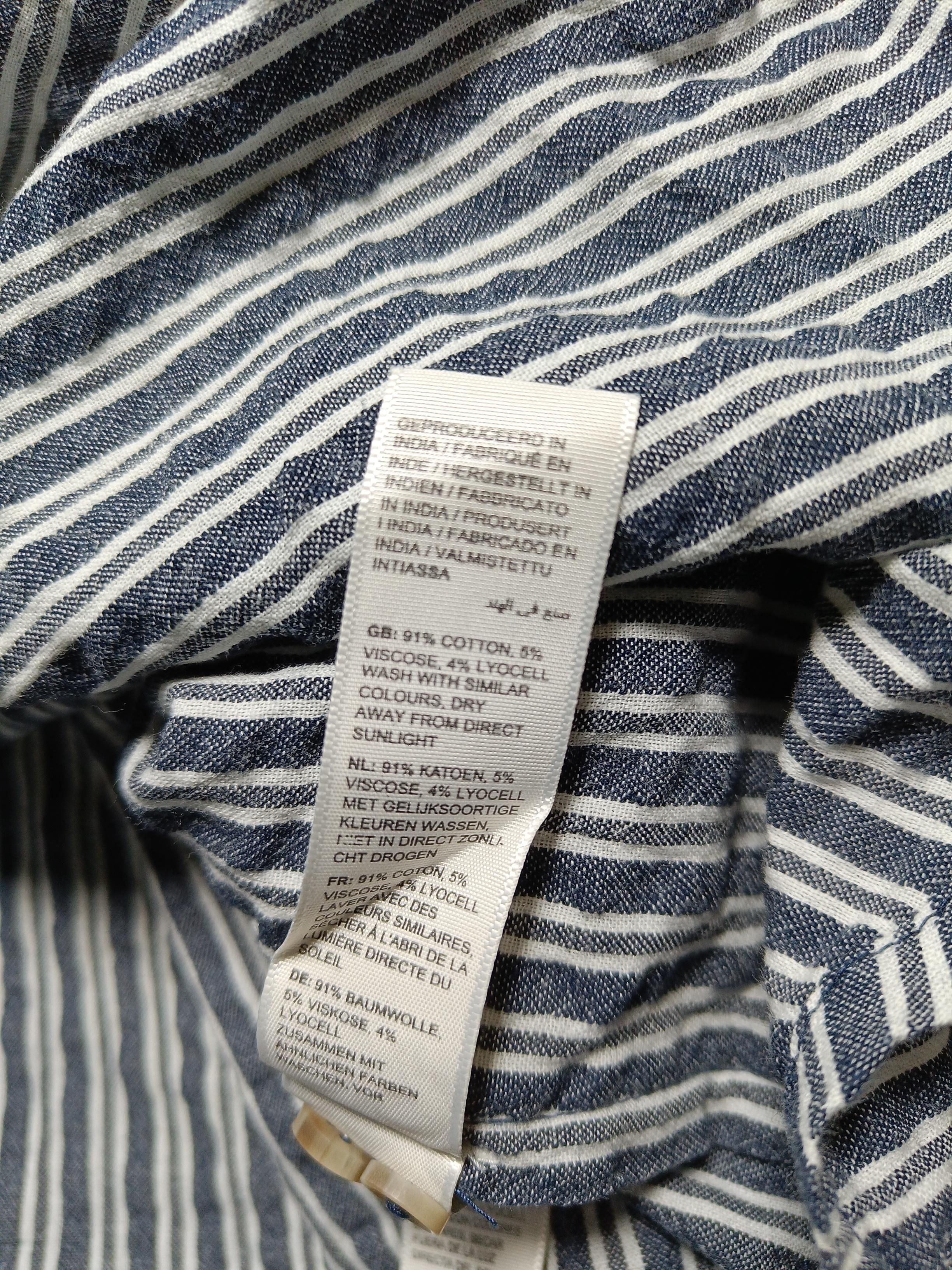 Fat Face Men's Shirt M Blue Striped Cotton with Viscose, Lyocell Modal Basic - Image 6