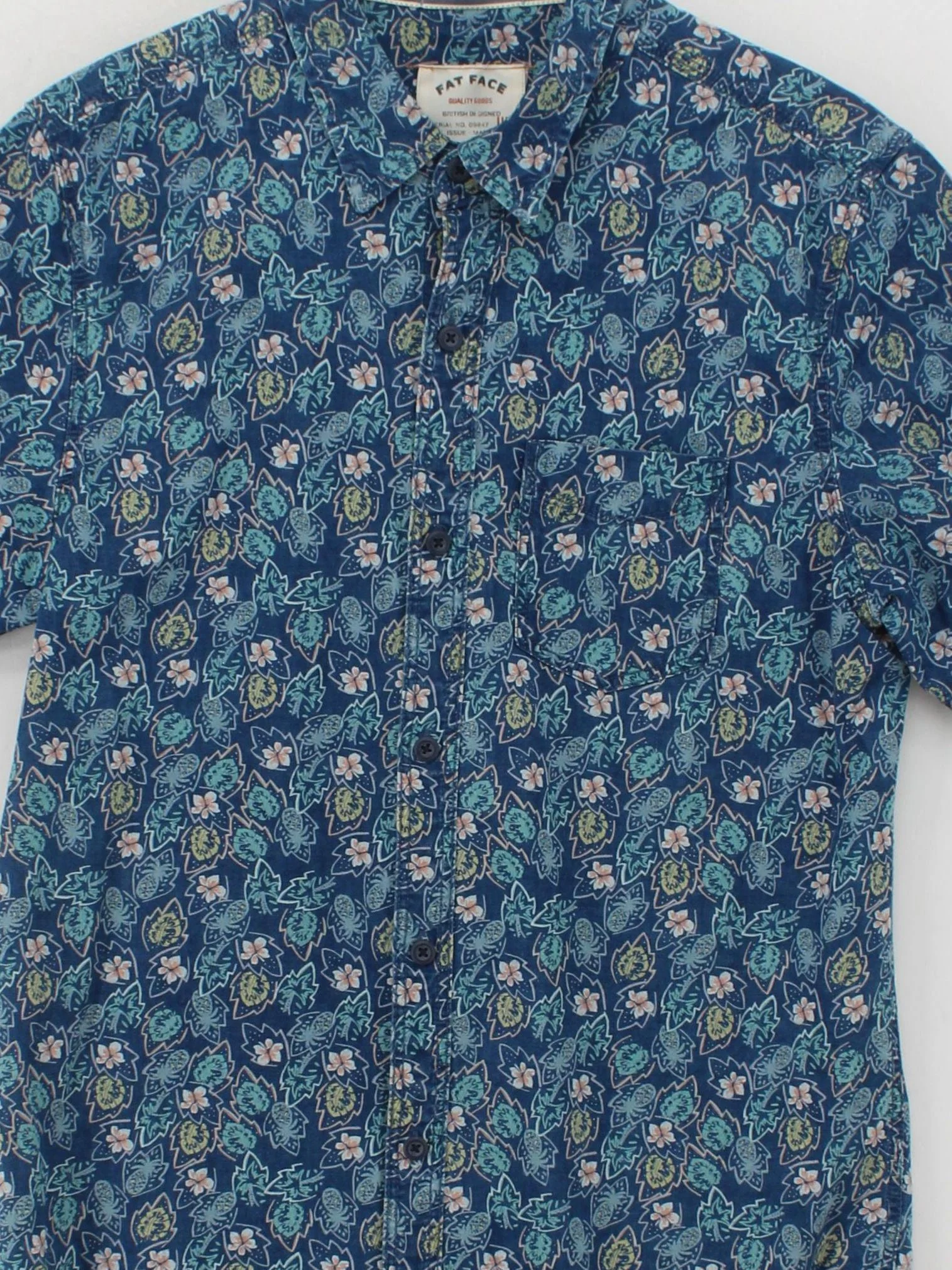 Fat Face Men's Shirt S Blue Floral 100% Cotton Basic - Image 3