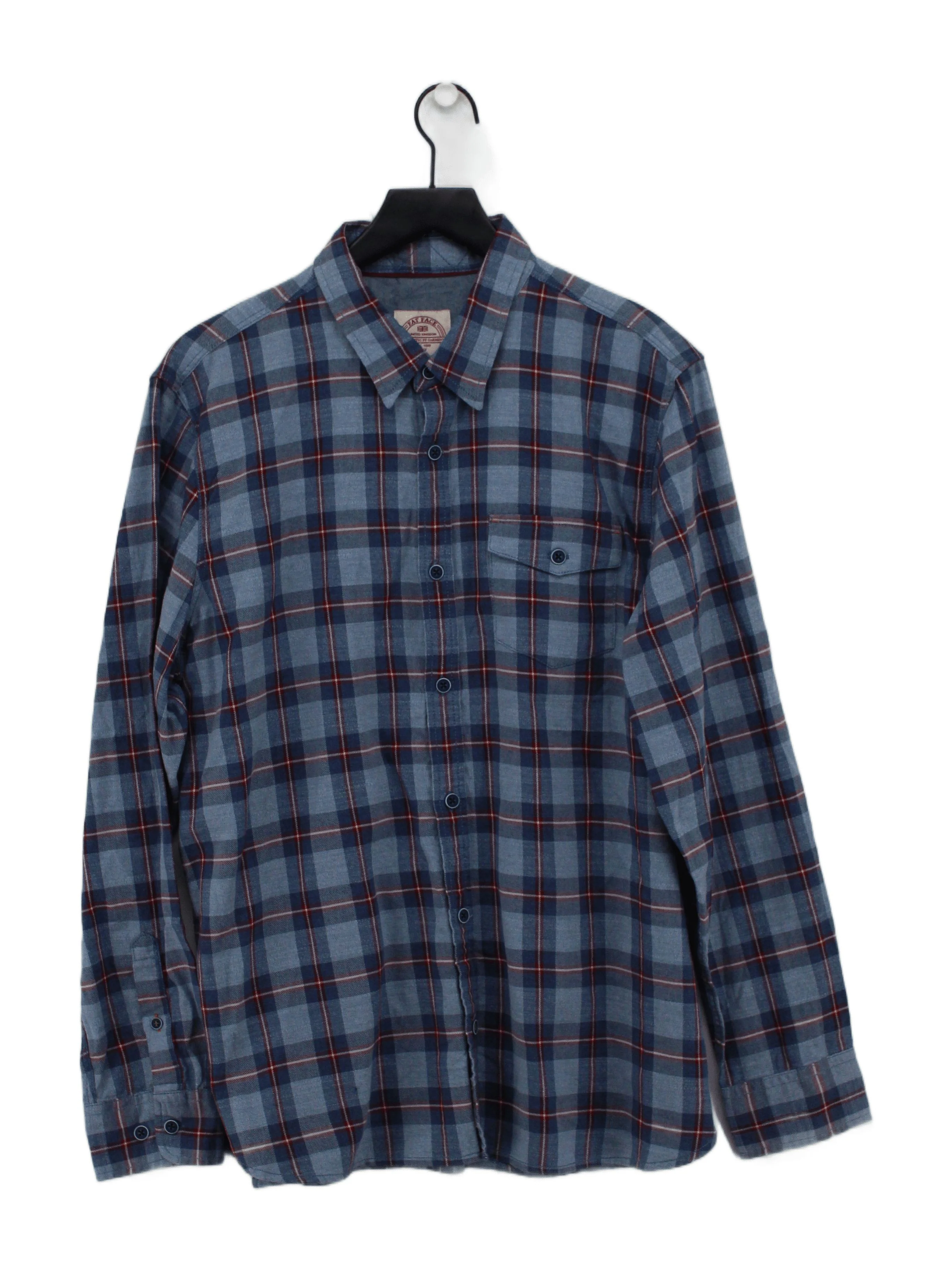 Fat Face Men's Shirt XL Blue Checkered 100% Other Basic