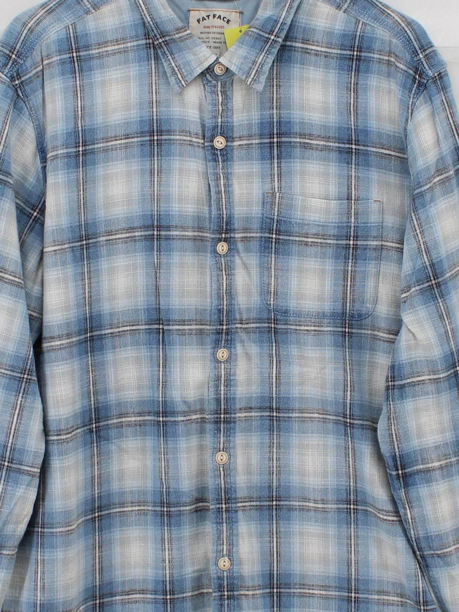 Fat Face Men's Shirt XXL Blue Checkered 100% Cotton Basic - Image 3