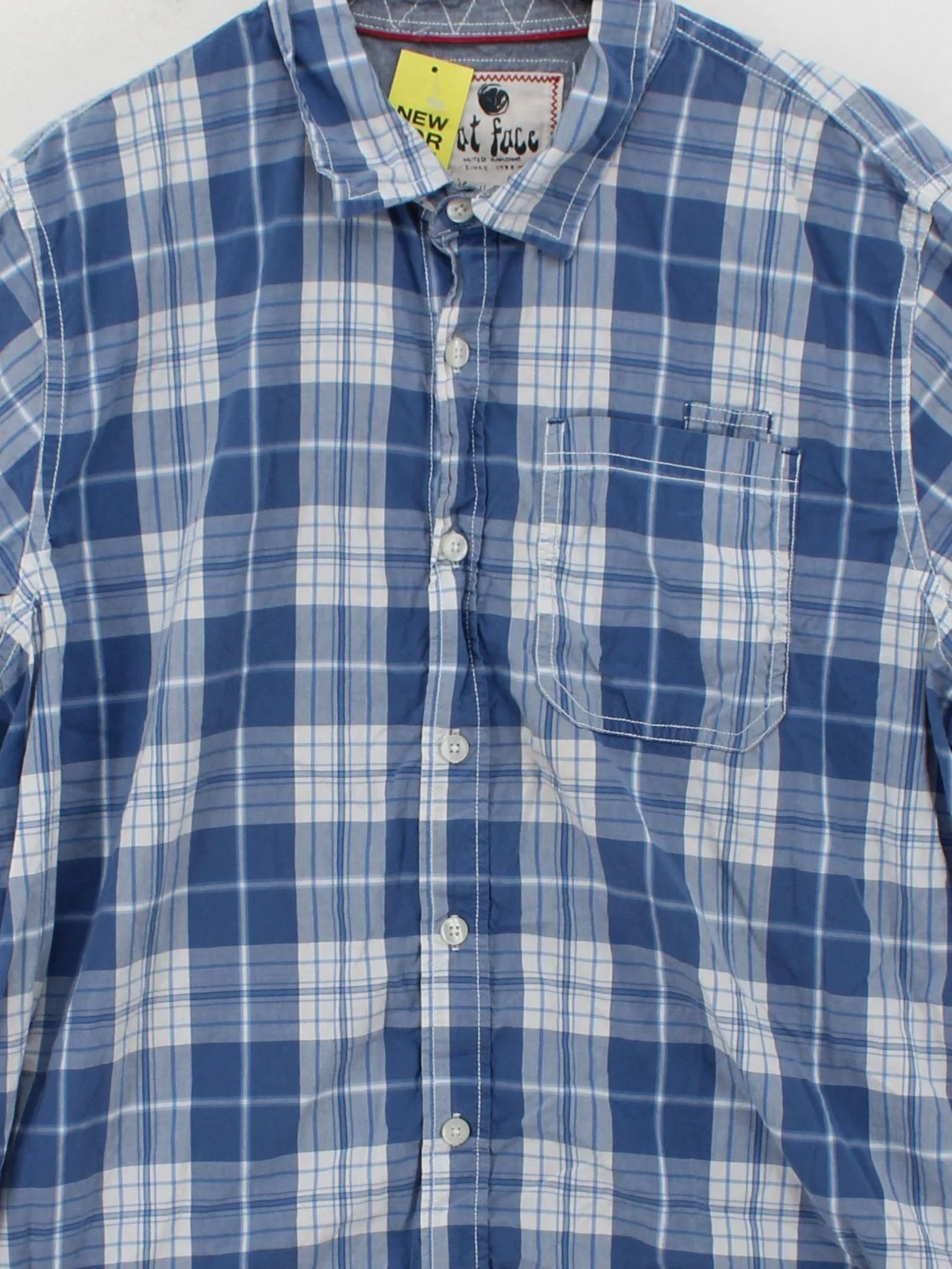 Fat Face Men's Shirt XXL Blue Checkered 100% Cotton Basic - Image 3