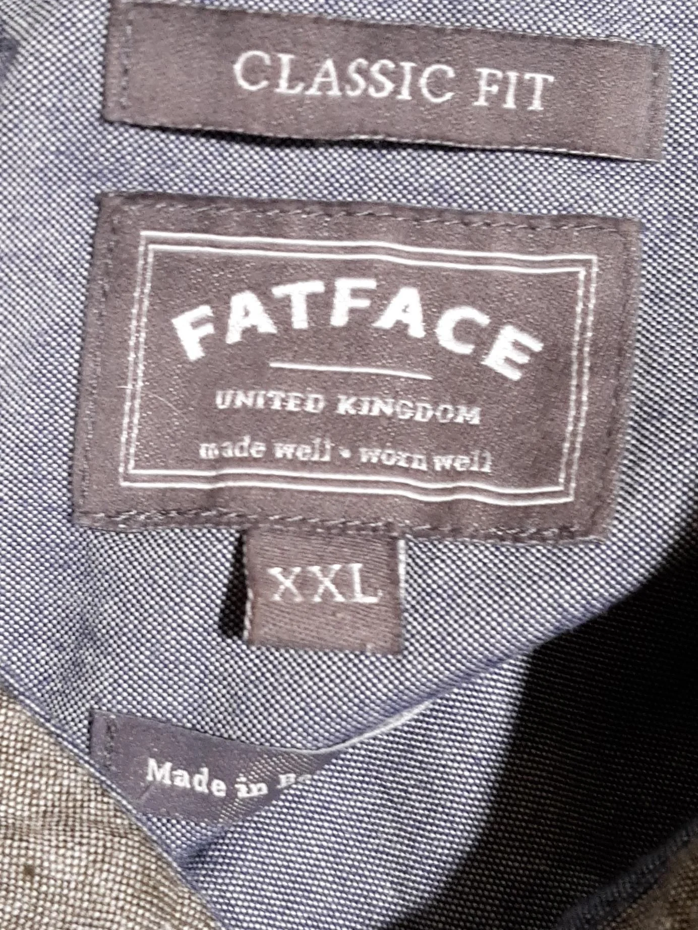 Fat Face Men's Shirt XXL Grey Linen with Cotton Basic - Image 5