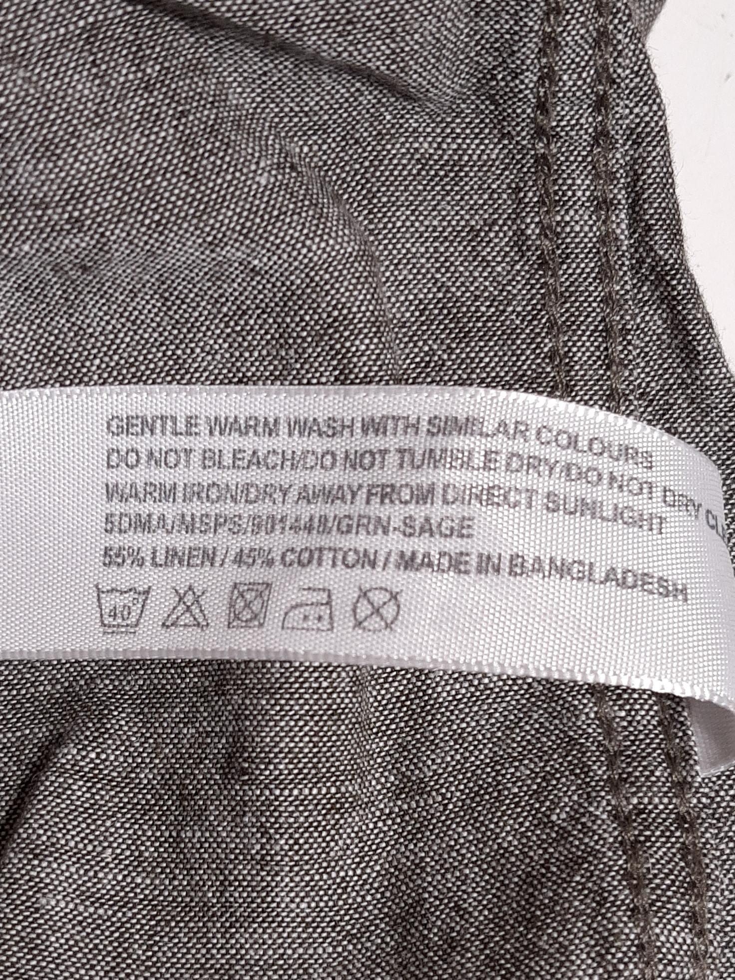 Fat Face Men's Shirt XXL Grey Linen with Cotton Basic - Image 6