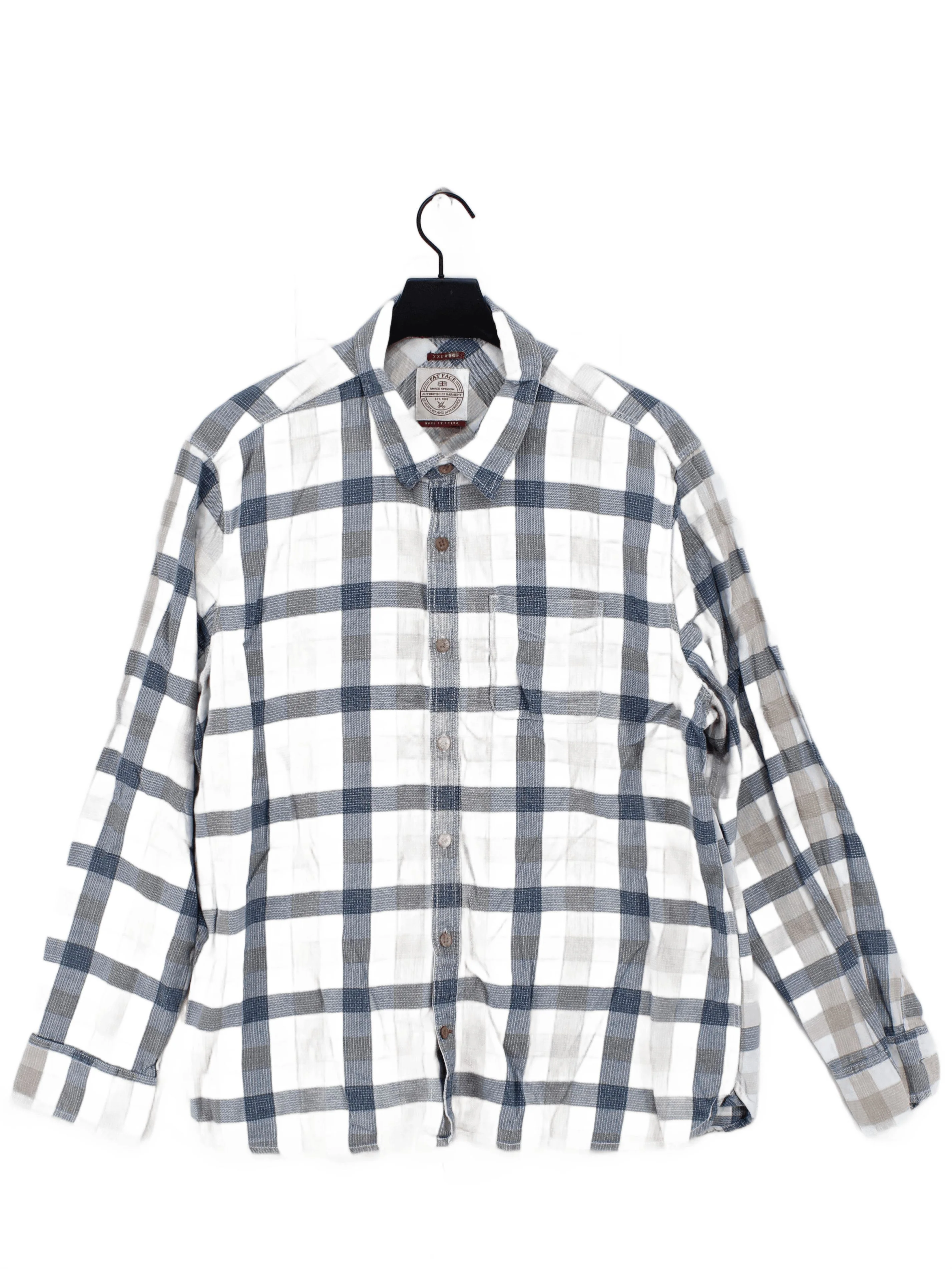 Fat Face Men's Shirt XXL Multi Checkered 100% Cotton Basic