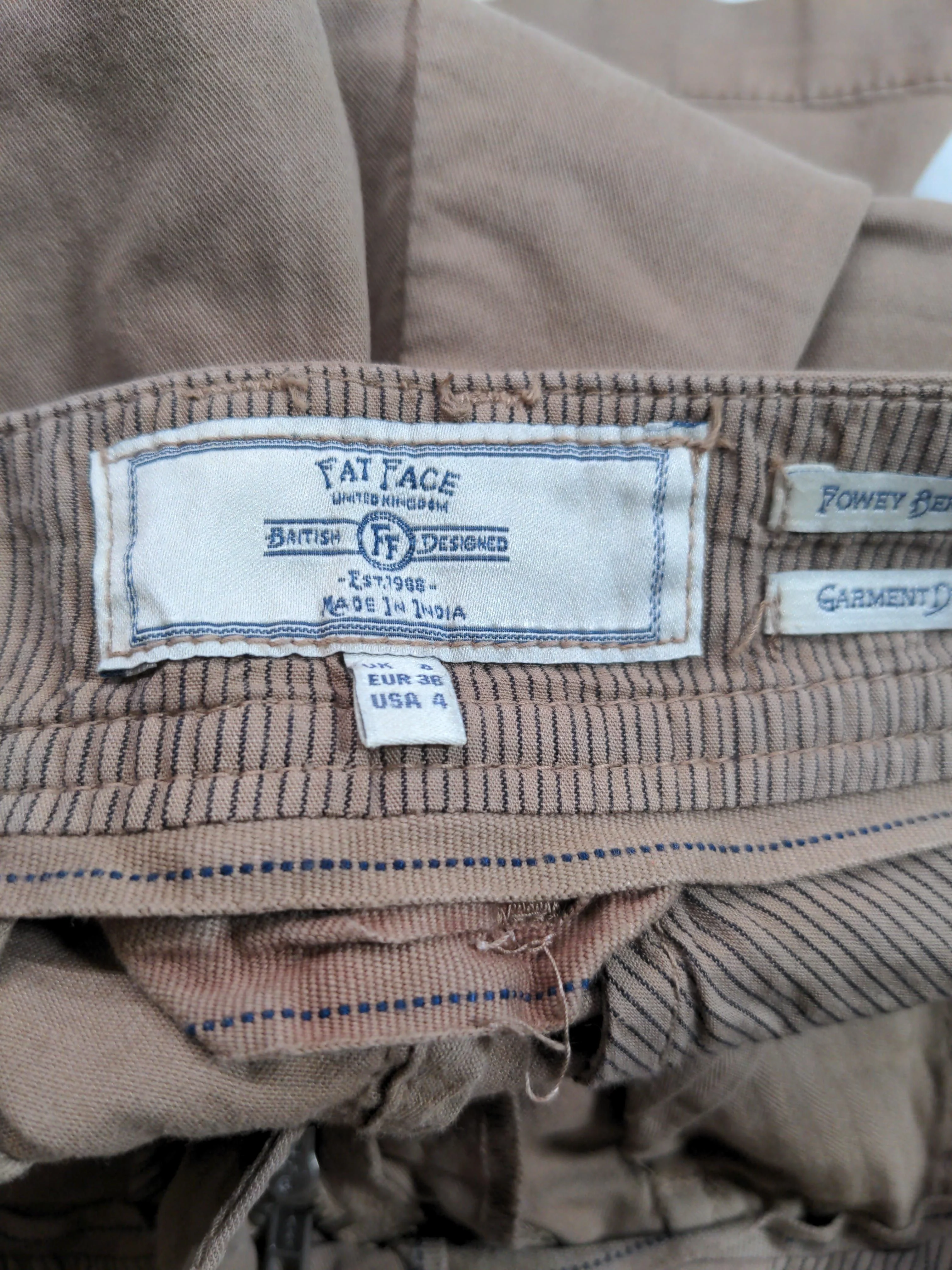 Fat Face Men's Shorts S Tan Cotton with Elastane Chino - Image 5