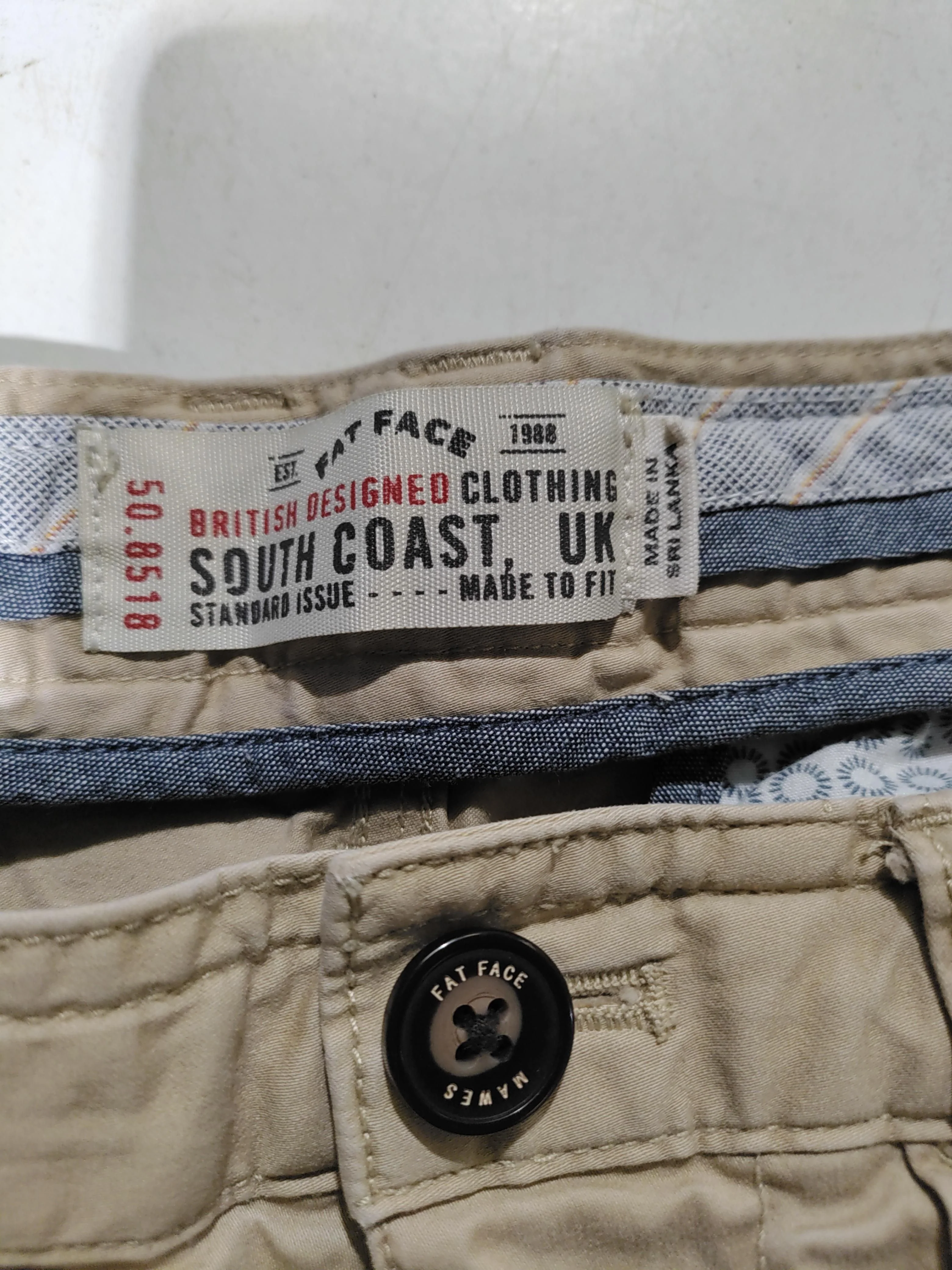 Fat Face Men's Shorts W 34 in Tan Cotton with Elastane Chino - Image 7