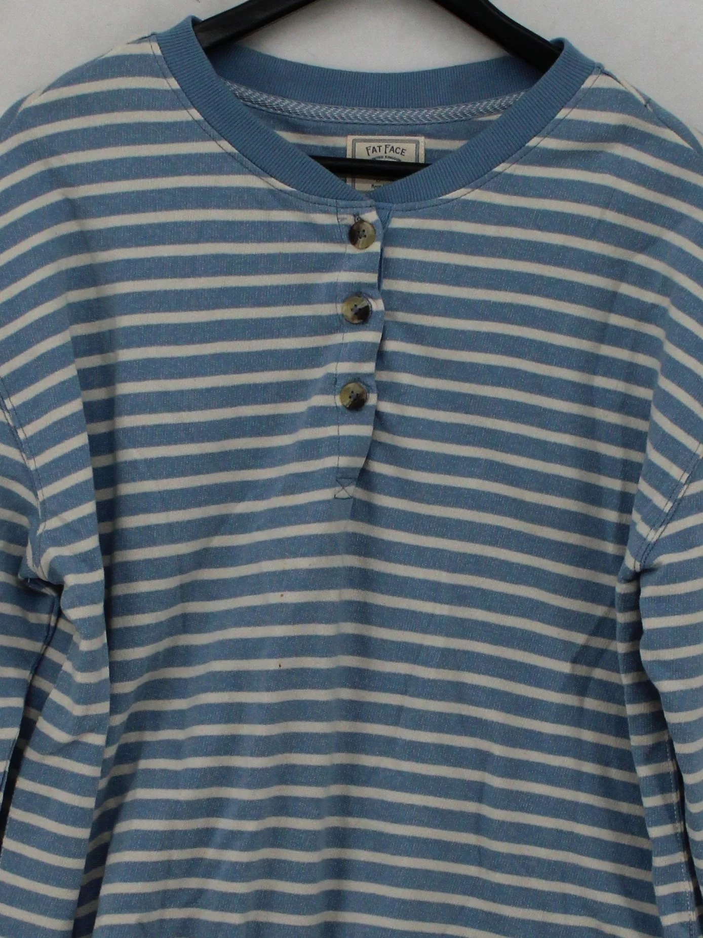 Fat Face Men's T-Shirt L Blue Striped 100% Cotton Basic - Image 3