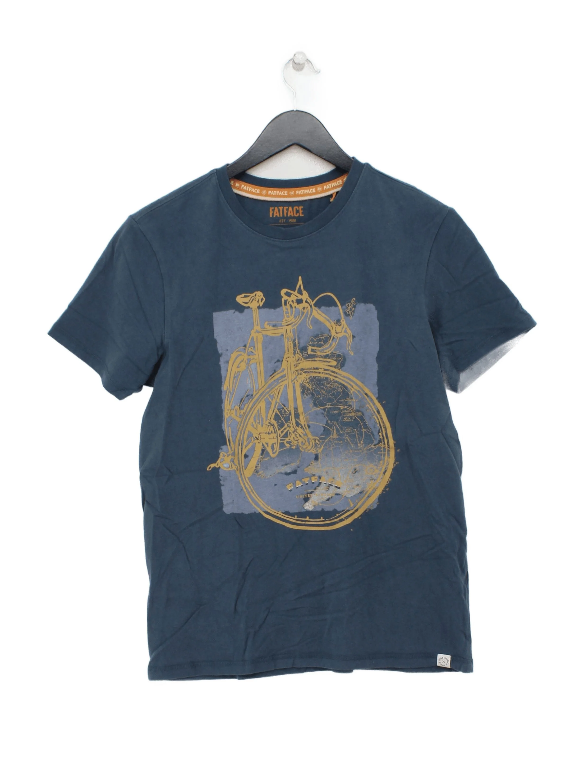 Fat Face Men's T-Shirt S Blue Graphic 100% Other Basic
