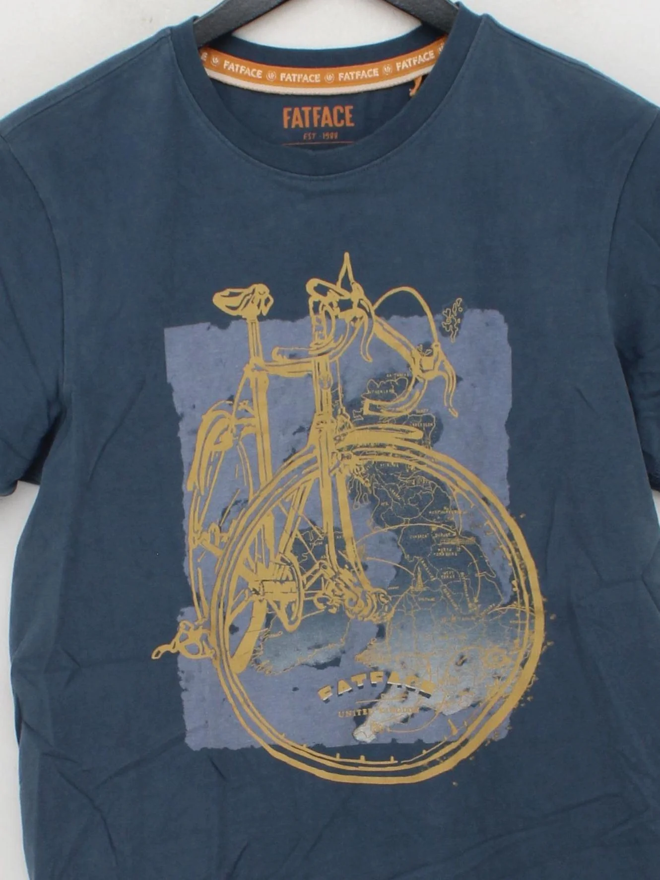 Fat Face Men's T-Shirt S Blue Graphic 100% Other Basic - Image 3