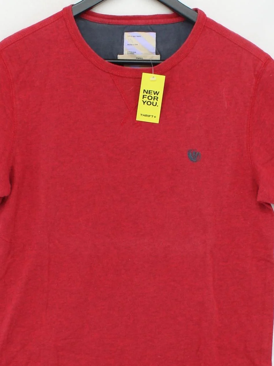 Fat Face Men's T-Shirt S Red 100% Cotton Basic - Image 3
