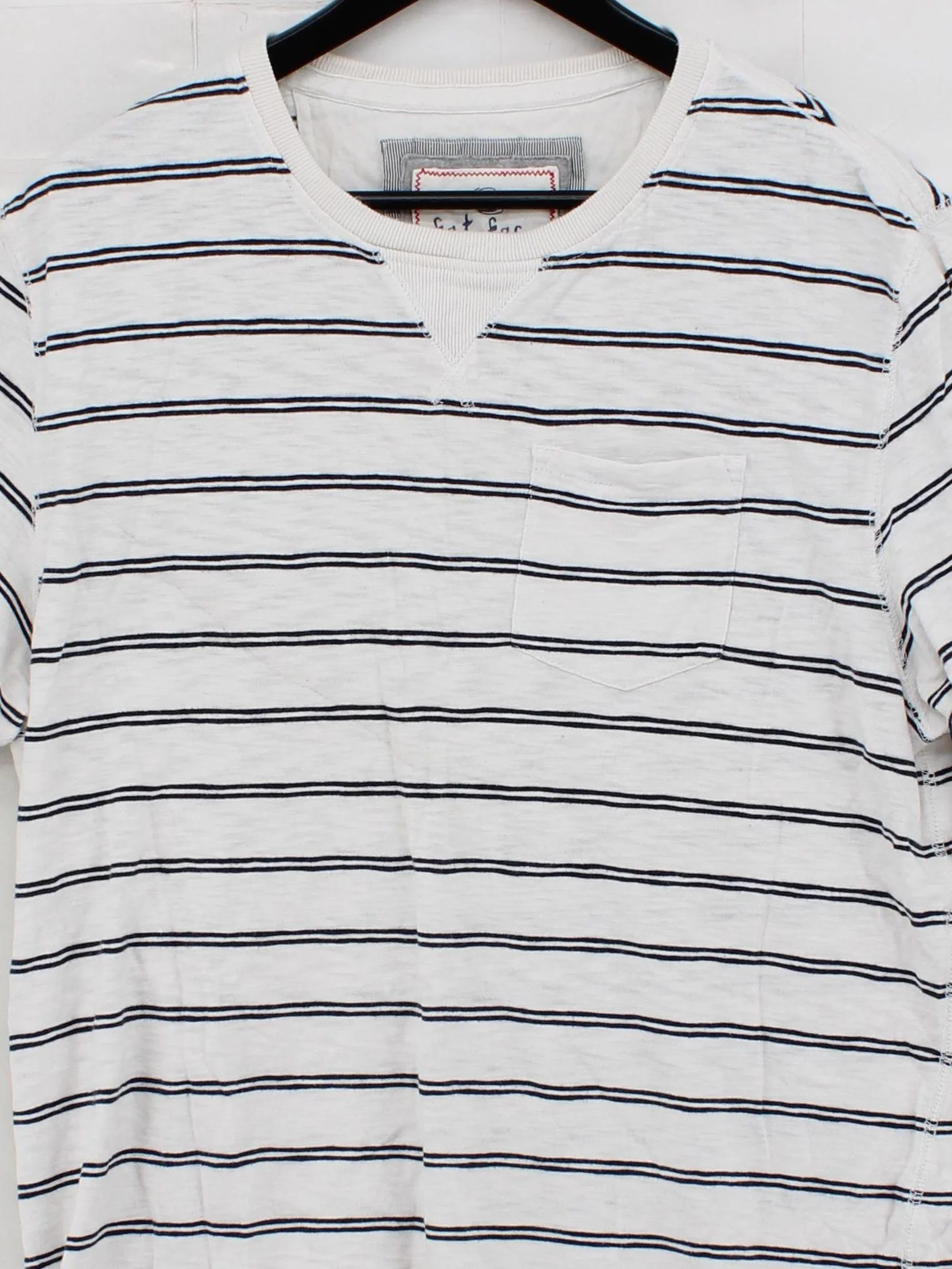 Fat Face Men's T-Shirt XL White Striped 100% Cotton Basic - Image 3