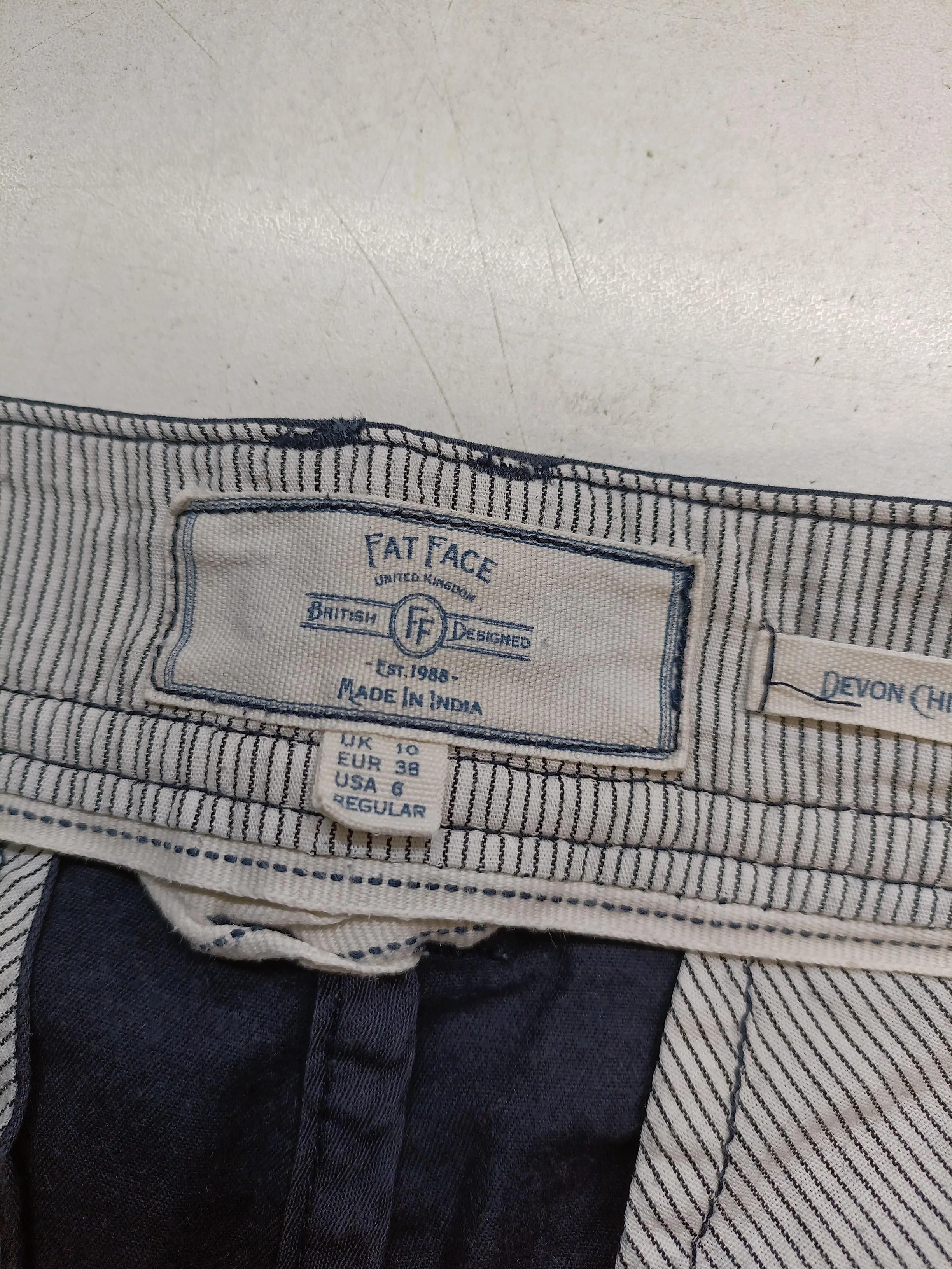 Fat Face Men's Trousers S Blue Cotton with Elastane Straight Chino - Image 5