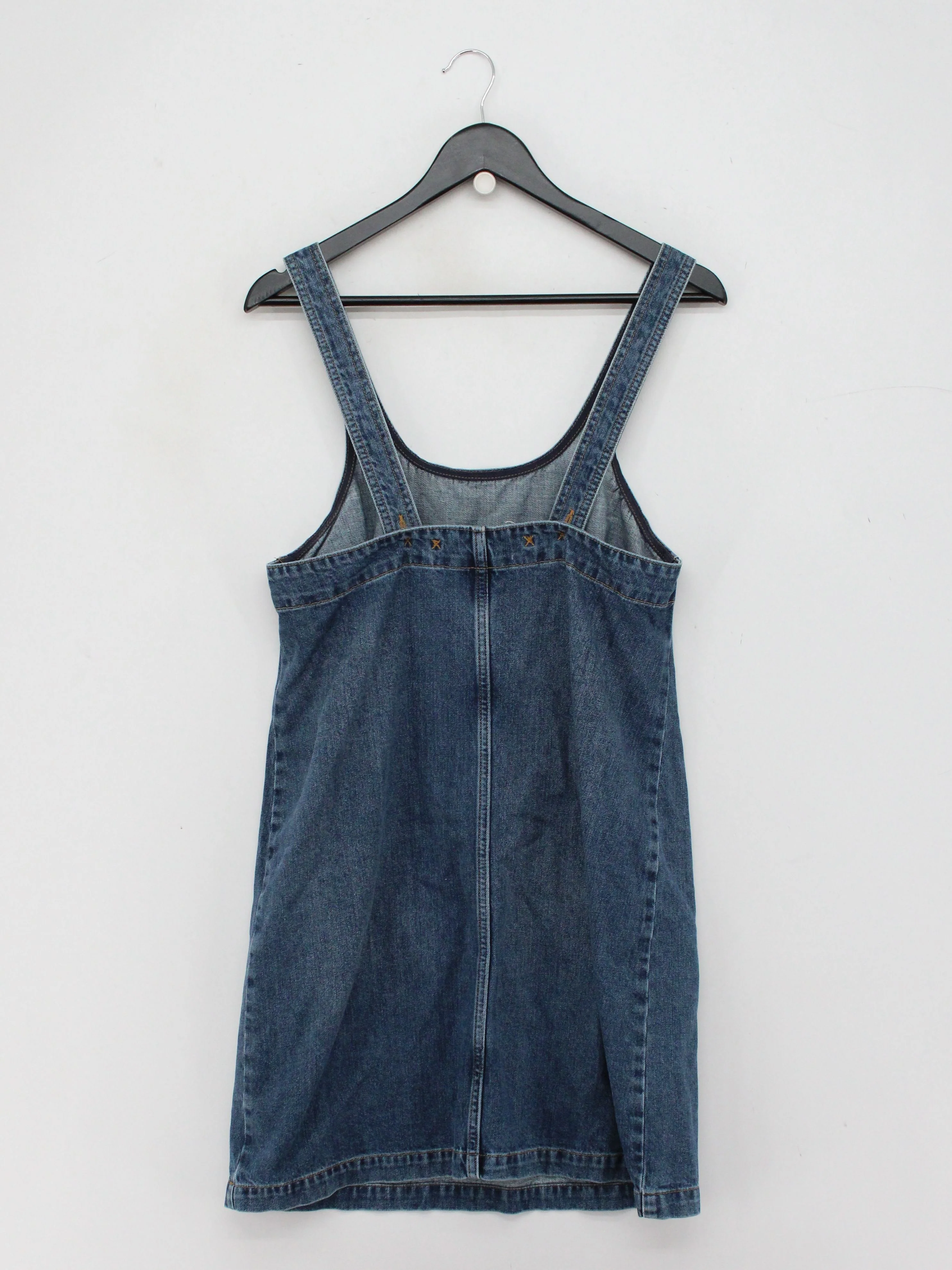 Fat Face Pinafore/Dungaree Mini Dress UK10 in Blue - Image 2