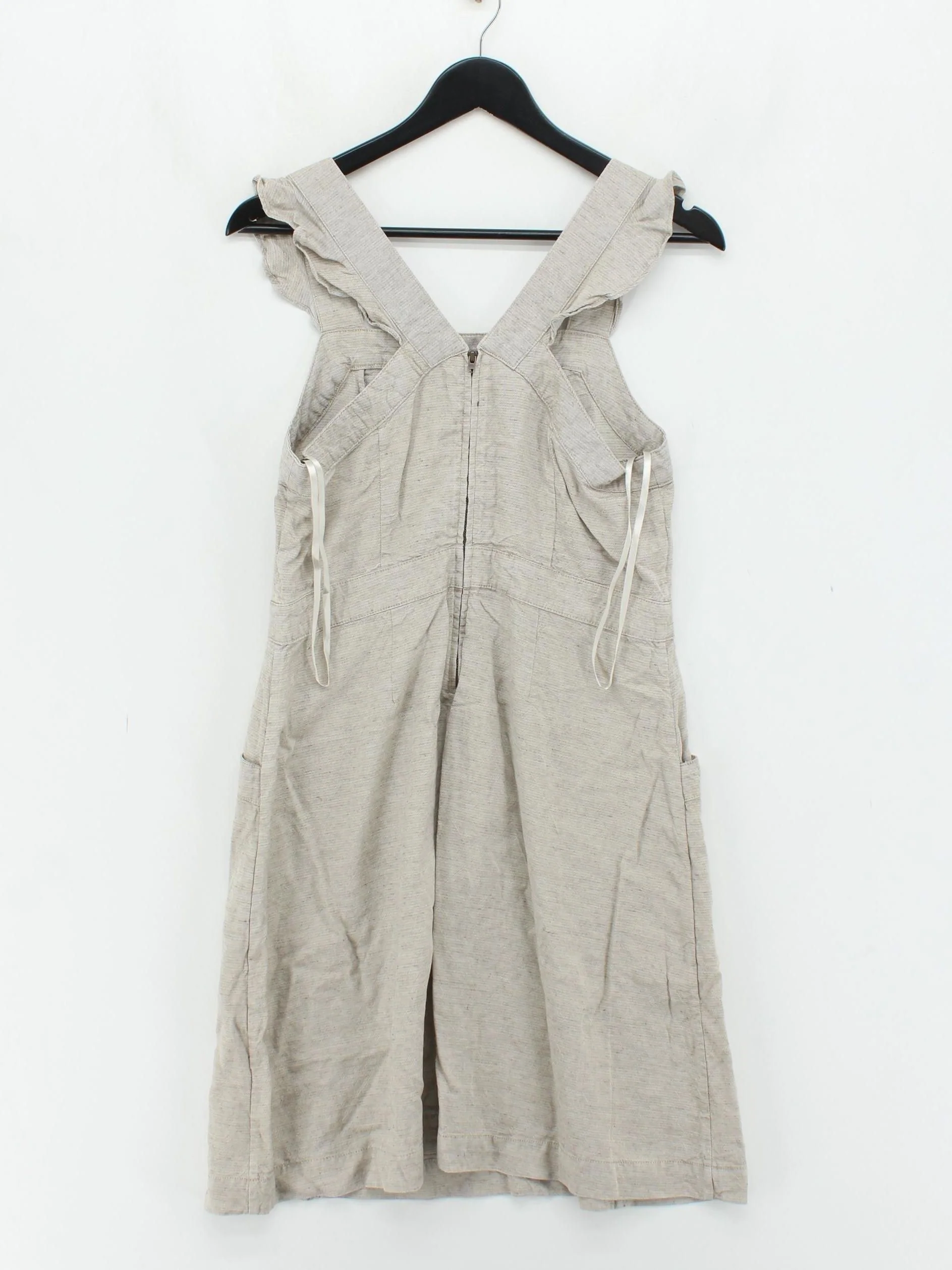 Fat Face Pinafore/Dungaree Mini Dress UK12 in Tan - Image 2