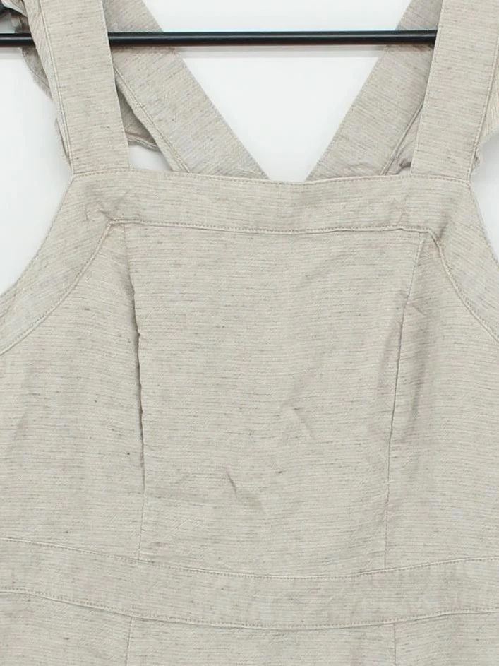 Fat Face Pinafore/Dungaree Mini Dress UK12 in Tan - Image 3