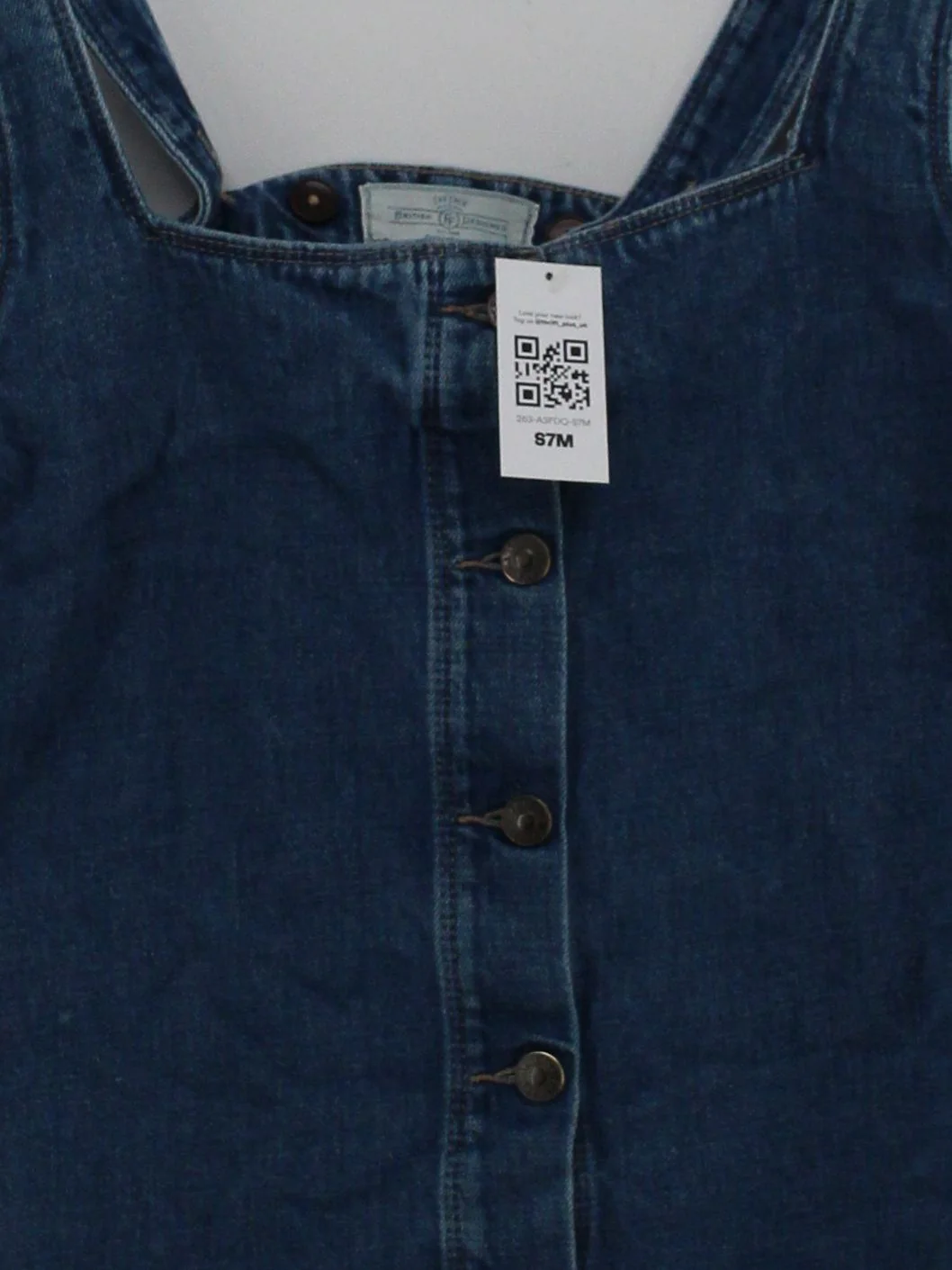 Fat Face Pinafore/Dungaree Mini Dress UK16 in Blue - Image 3